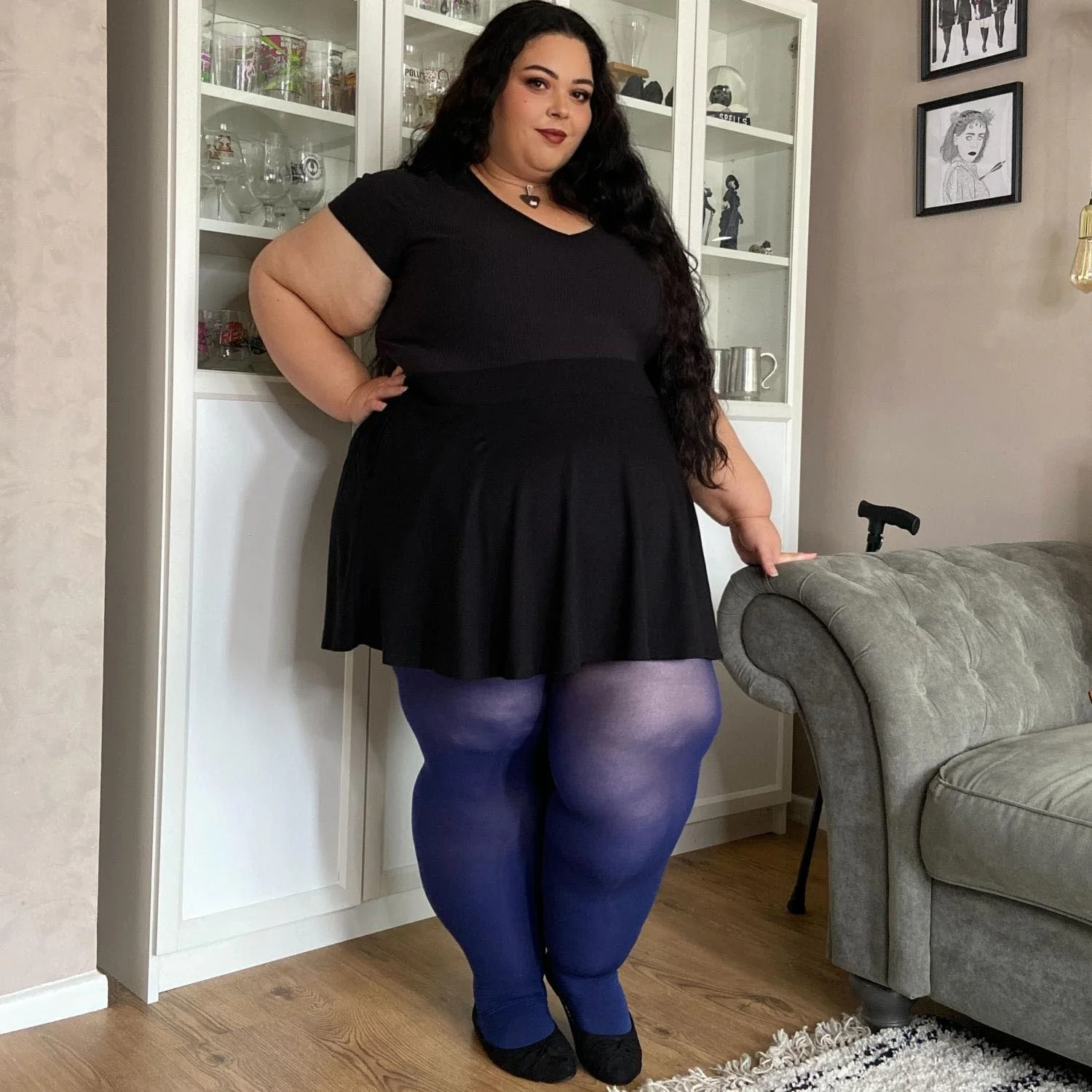 80 Denier Castor Oil Tights - Navy - Image 2
