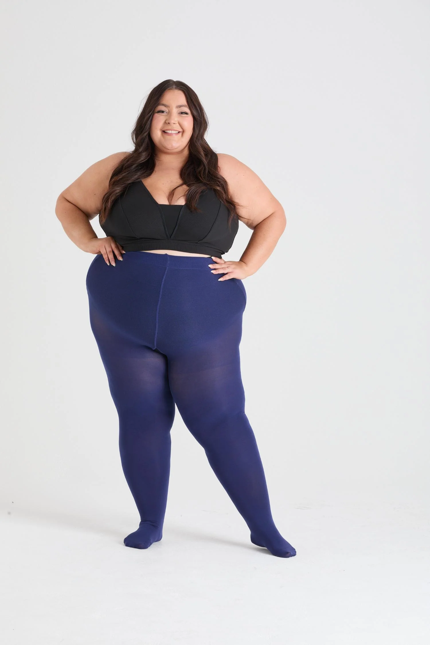 80 Denier Castor Oil Tights - Navy - Image 3