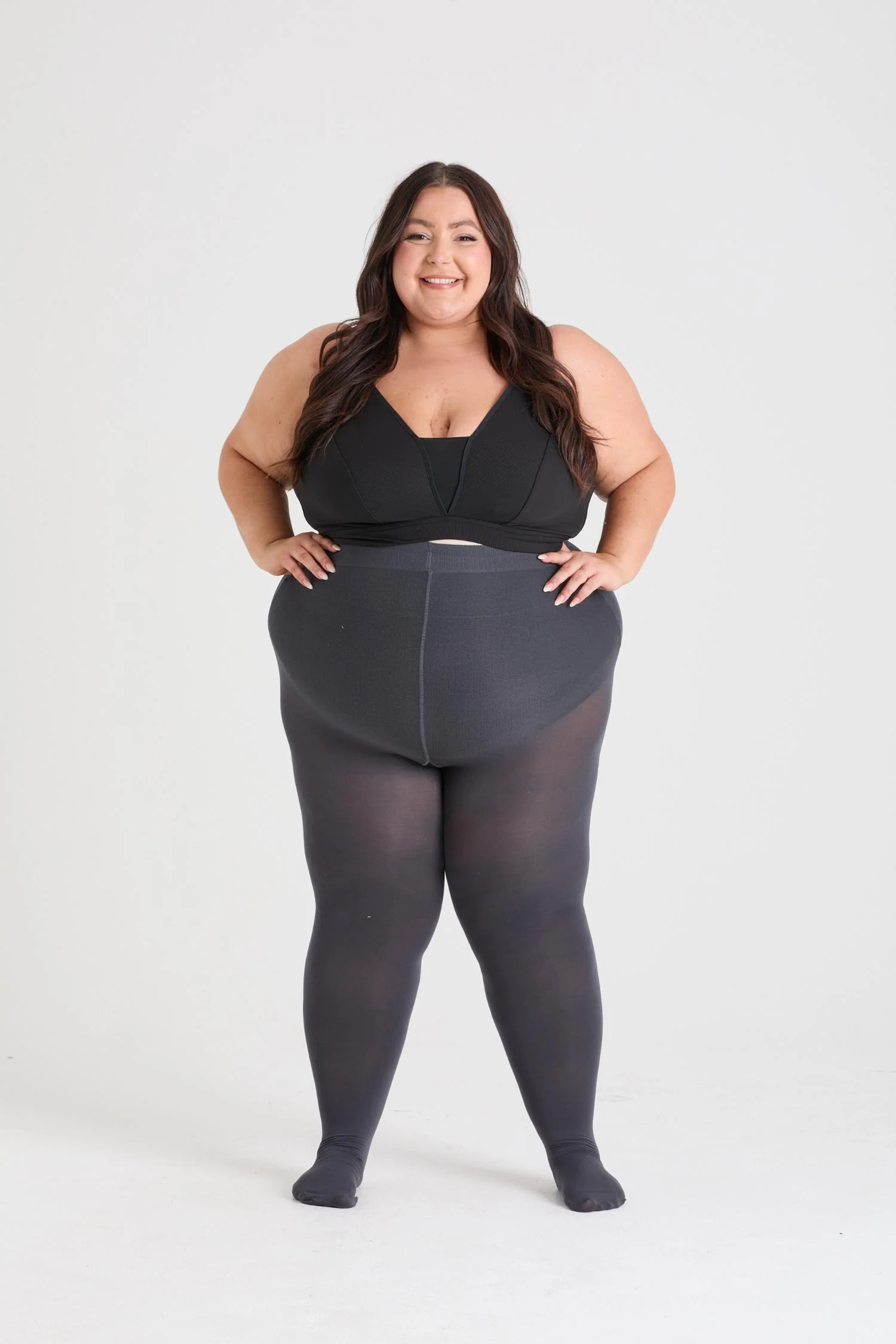 80 Denier Castor Oil Tights - Slate - Image 8