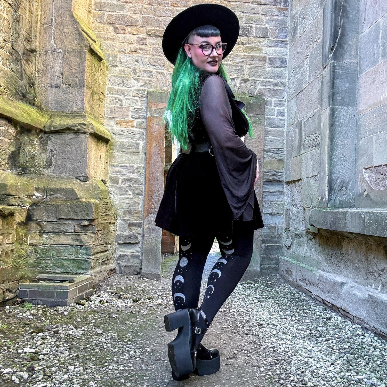 80 Denier Opaque Tights - Moon Phases - Image 10