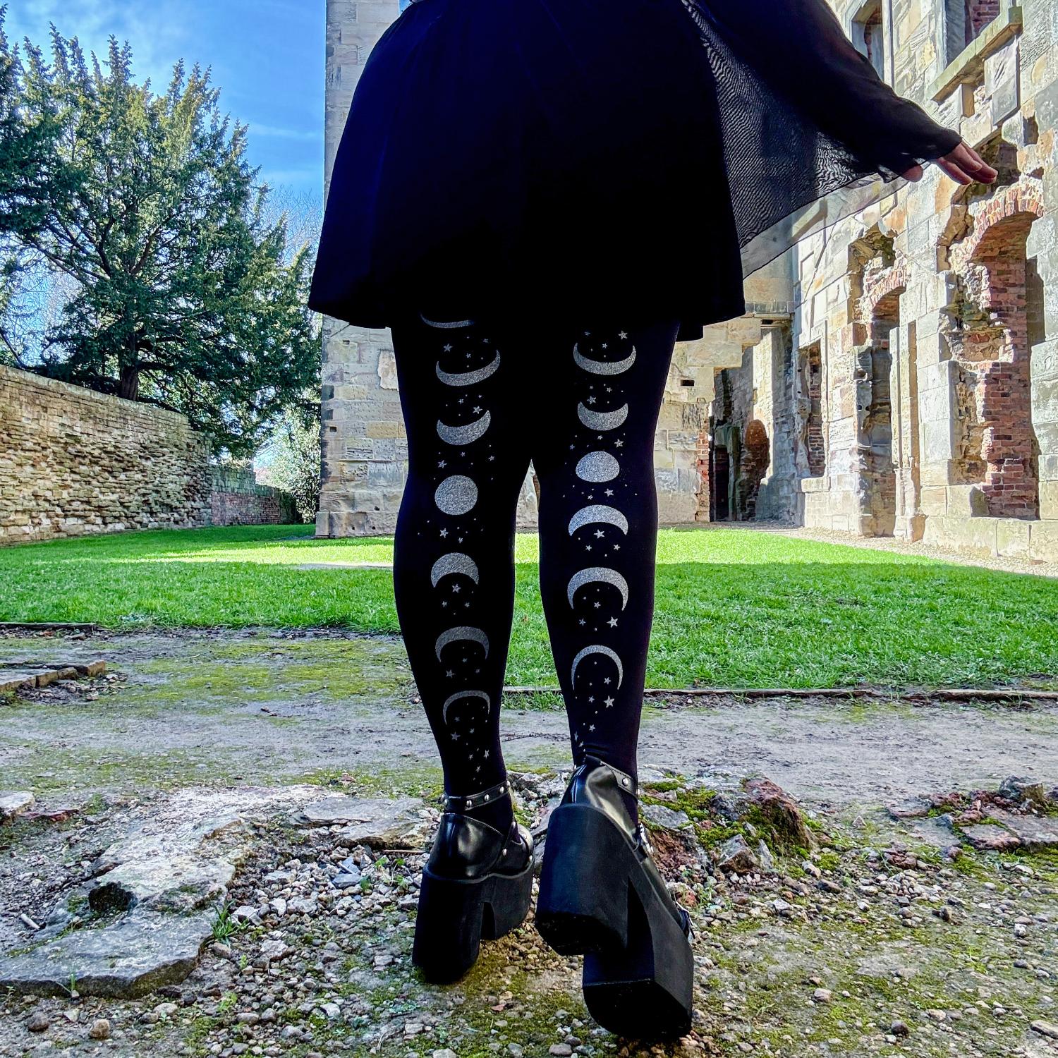 80 Denier Opaque Tights - Moon Phases - Image 12