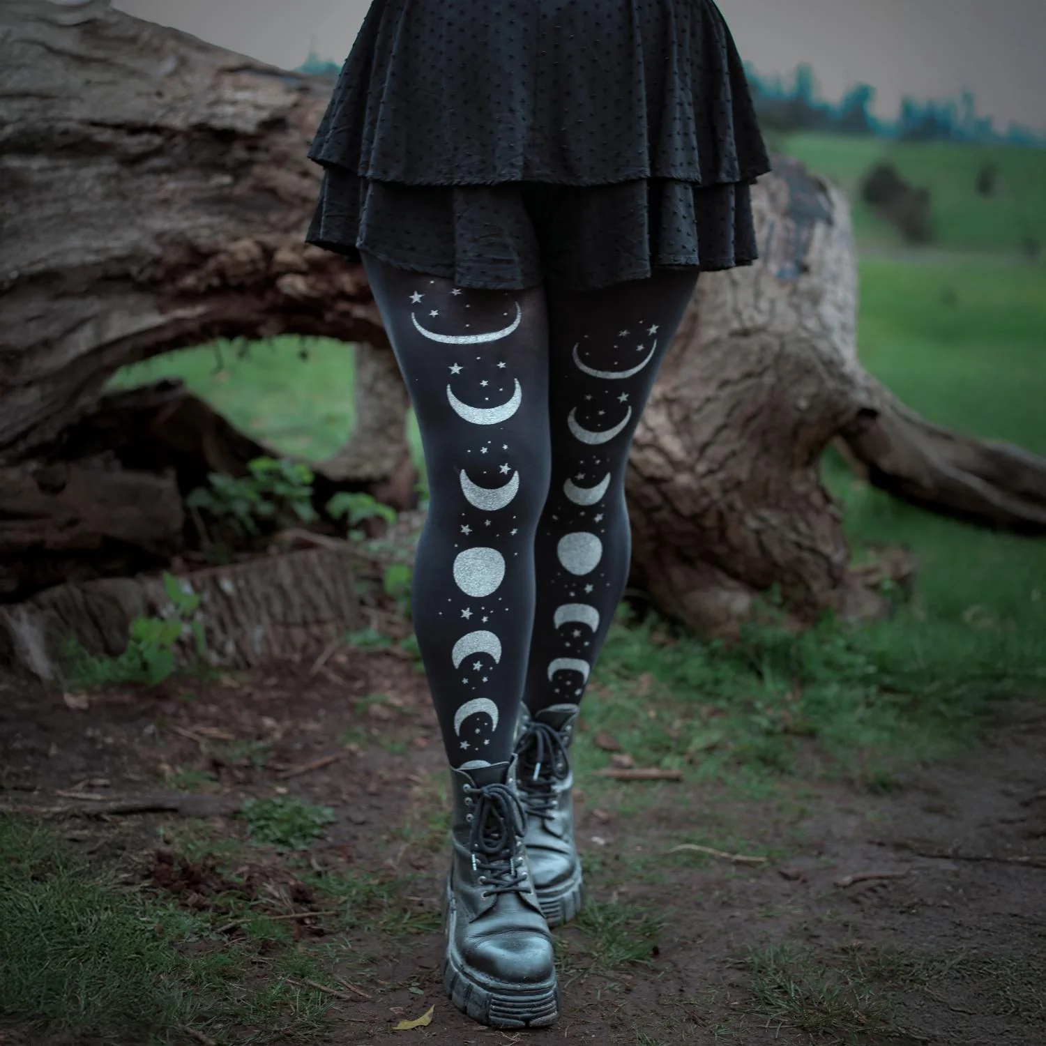 80 Denier Opaque Tights - Moon Phases - Image 7