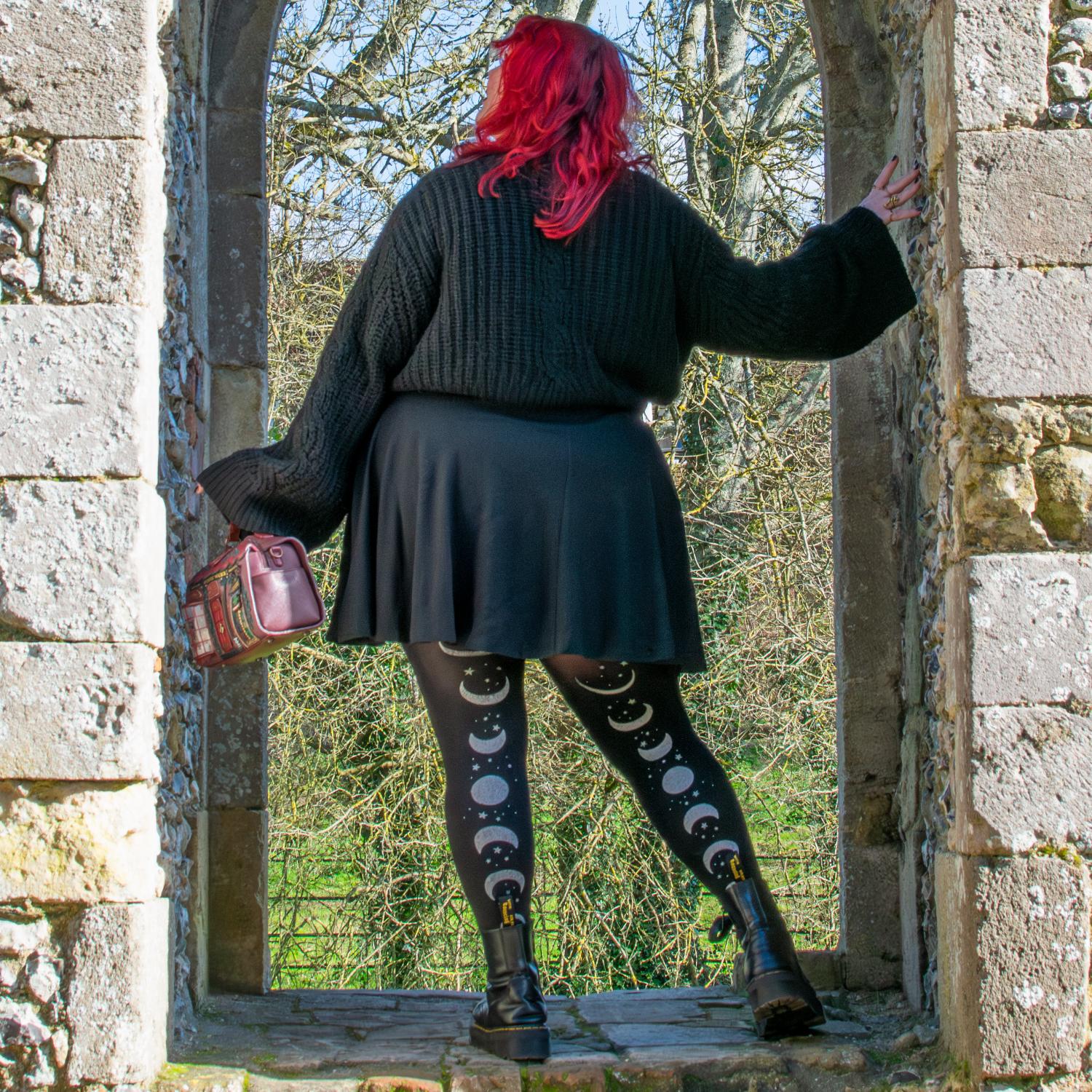 80 Denier Opaque Tights - Moon Phases - Image 8