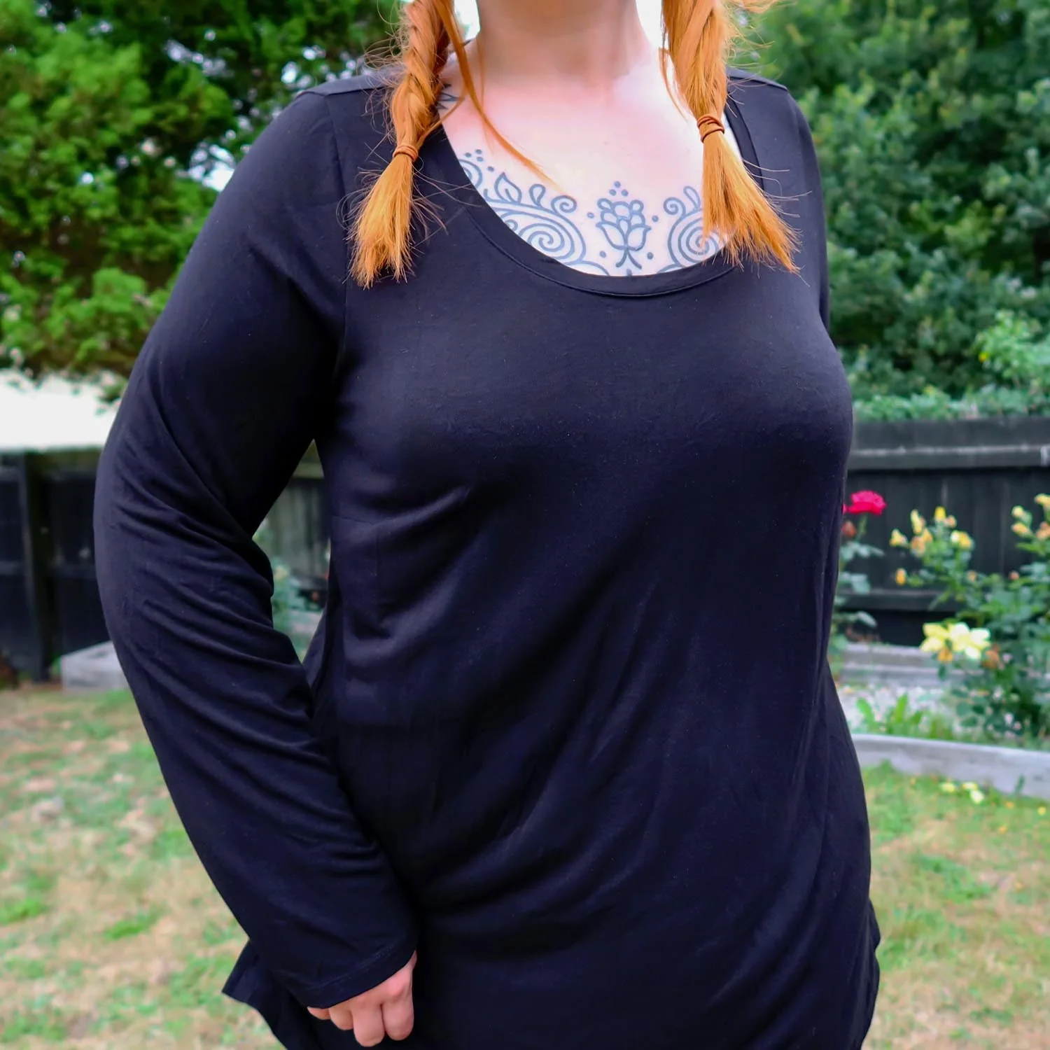 Bamboo Lounge Long Sleeve Top - Black - Image 3