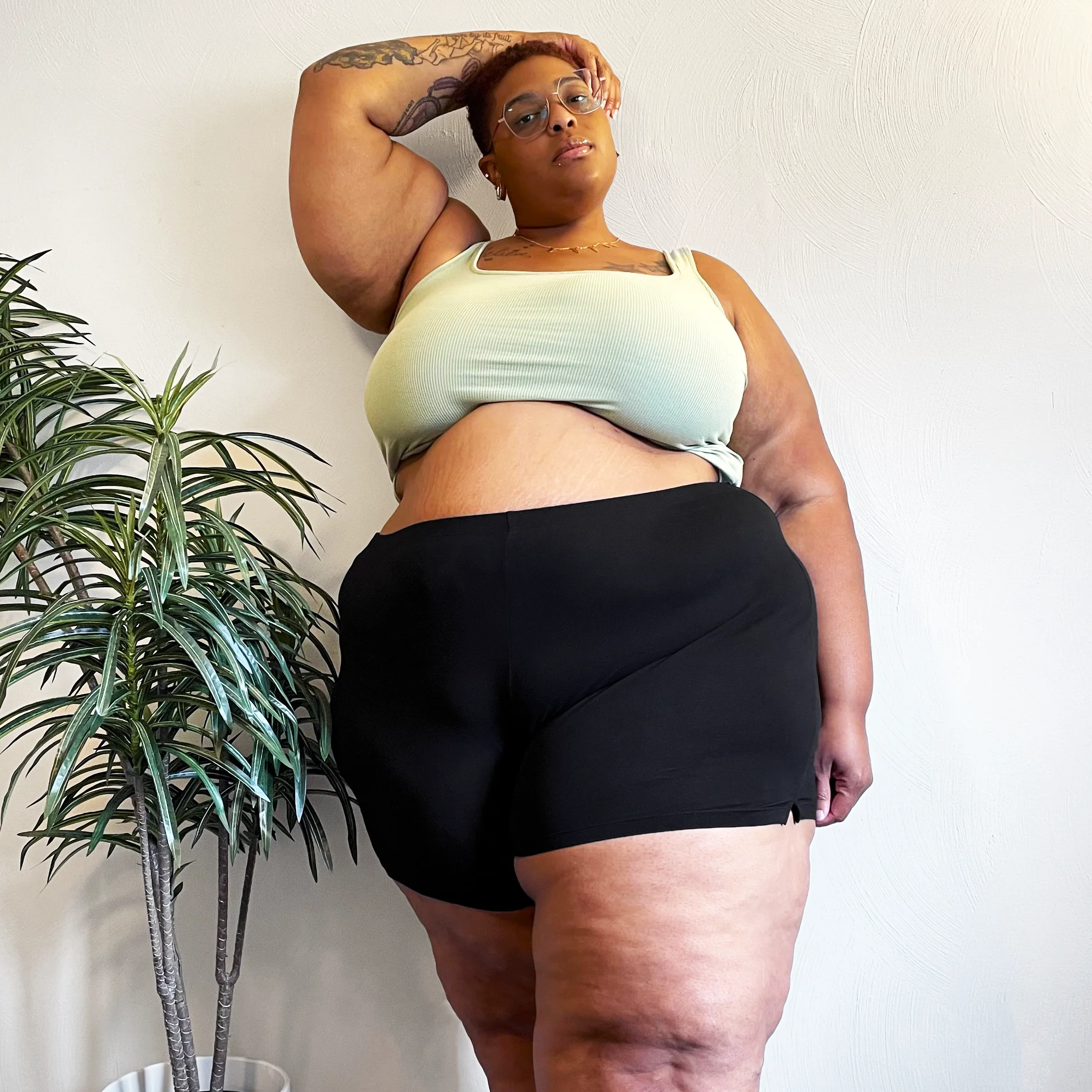 Organic Cotton Femme Boxer Shorts - Black - Image 3