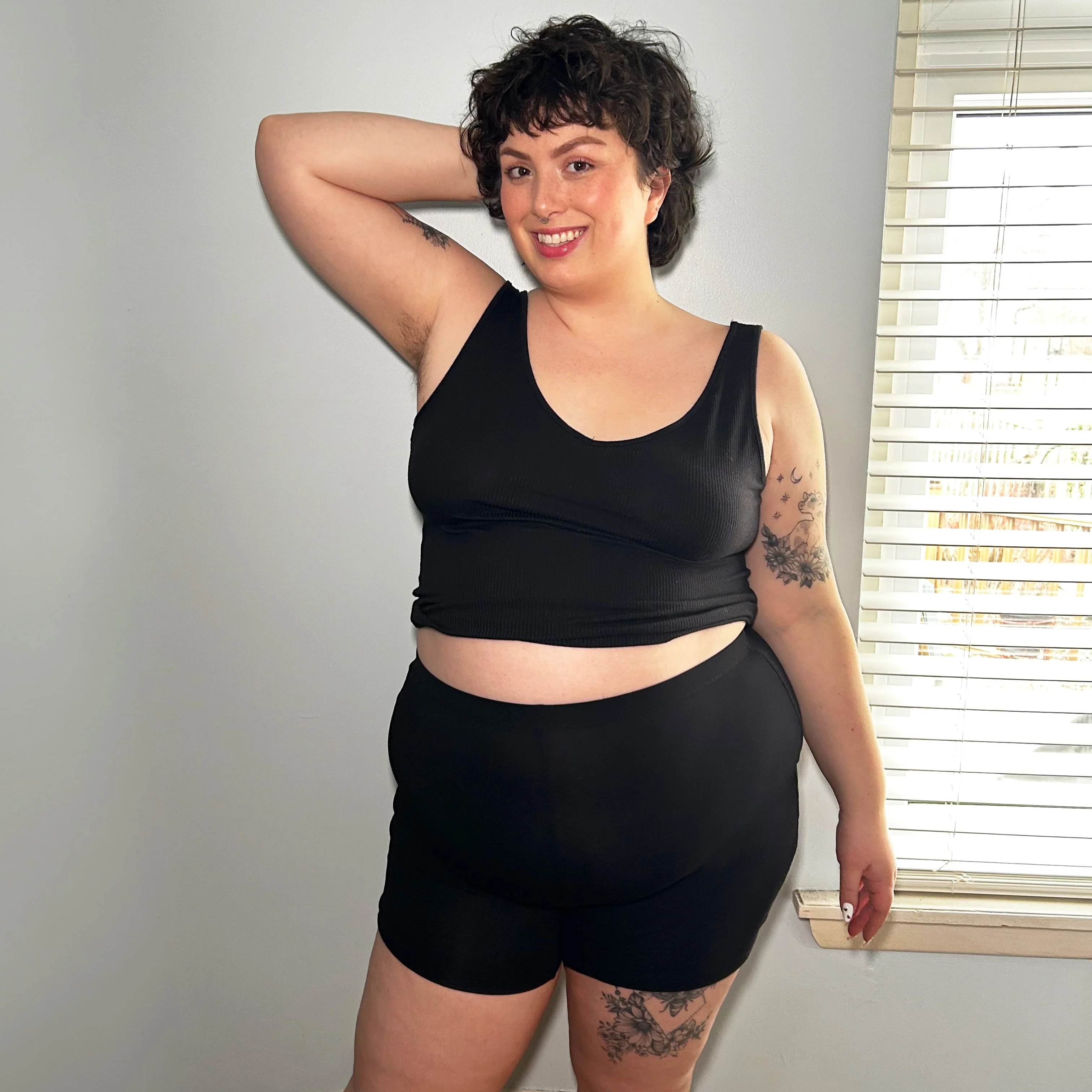 Organic Cotton Femme Boxer Shorts - Black - Image 5