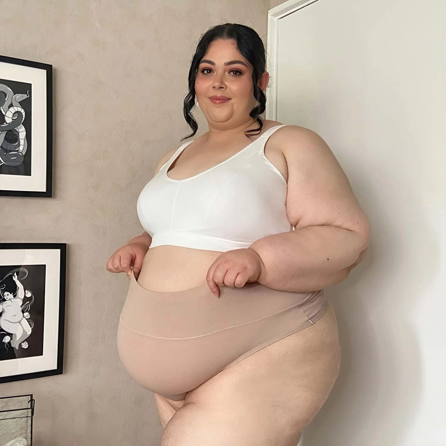 Organic Cotton Cheeky High Leg Knickers - Milk Bottle - Image 15