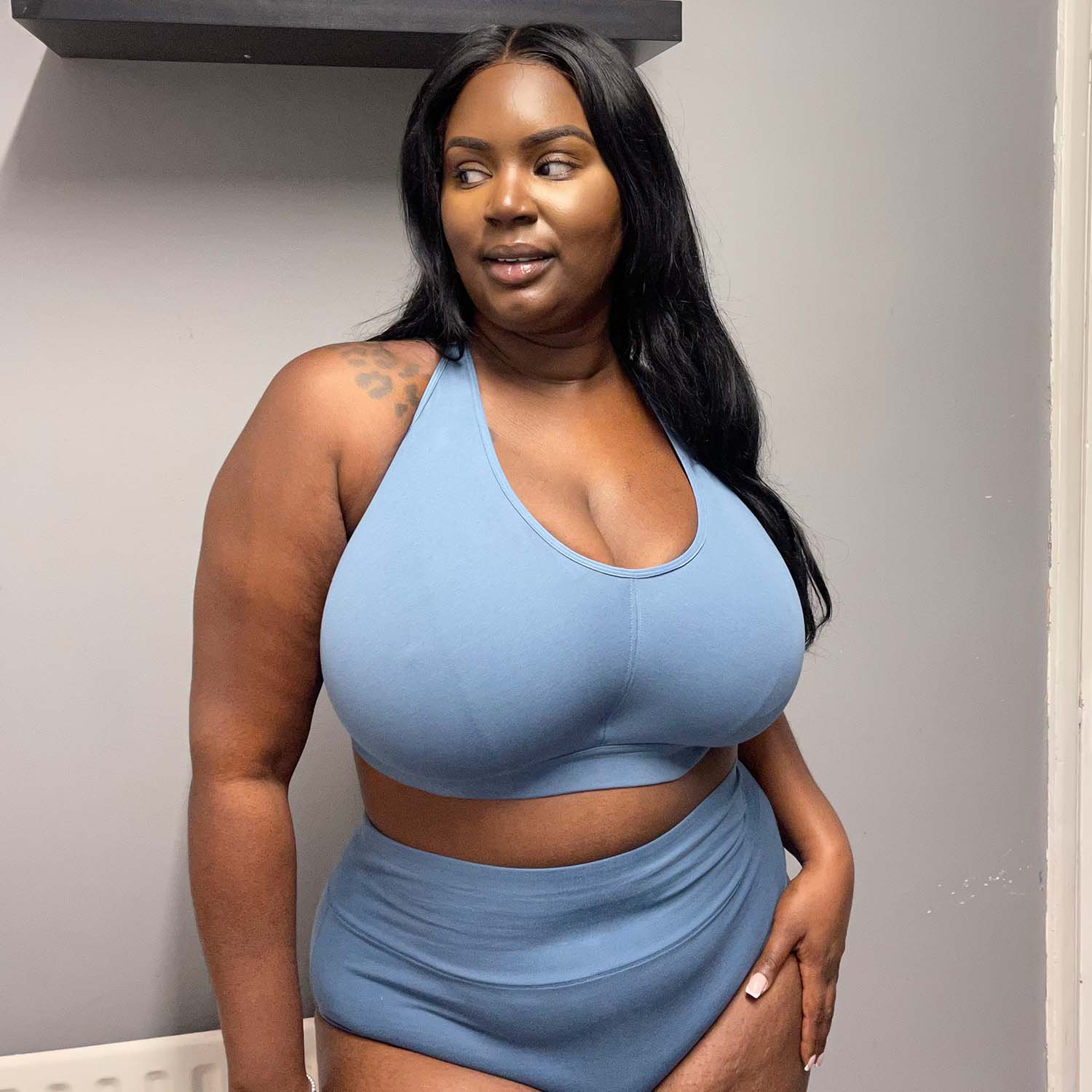 Comfort Cotton Bra - Denim - Image 3