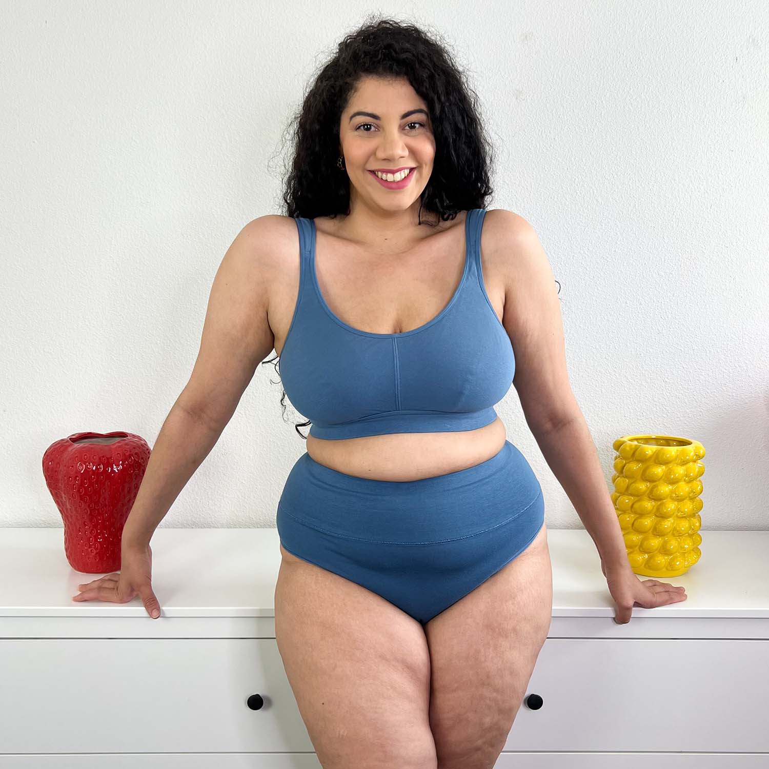 Comfort Cotton Bra - Denim - Image 4