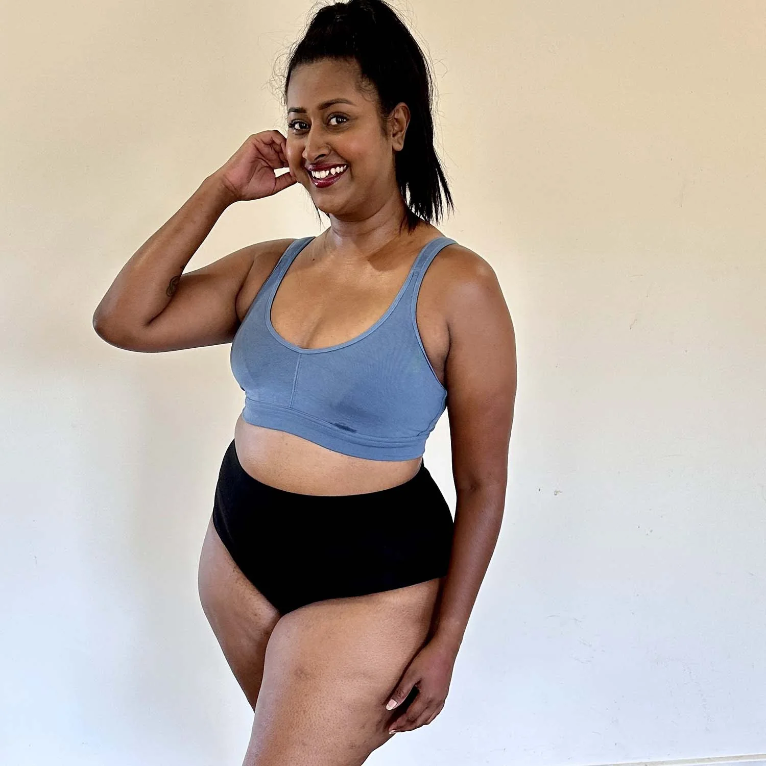 Comfort Cotton Bra - Denim - Image 7