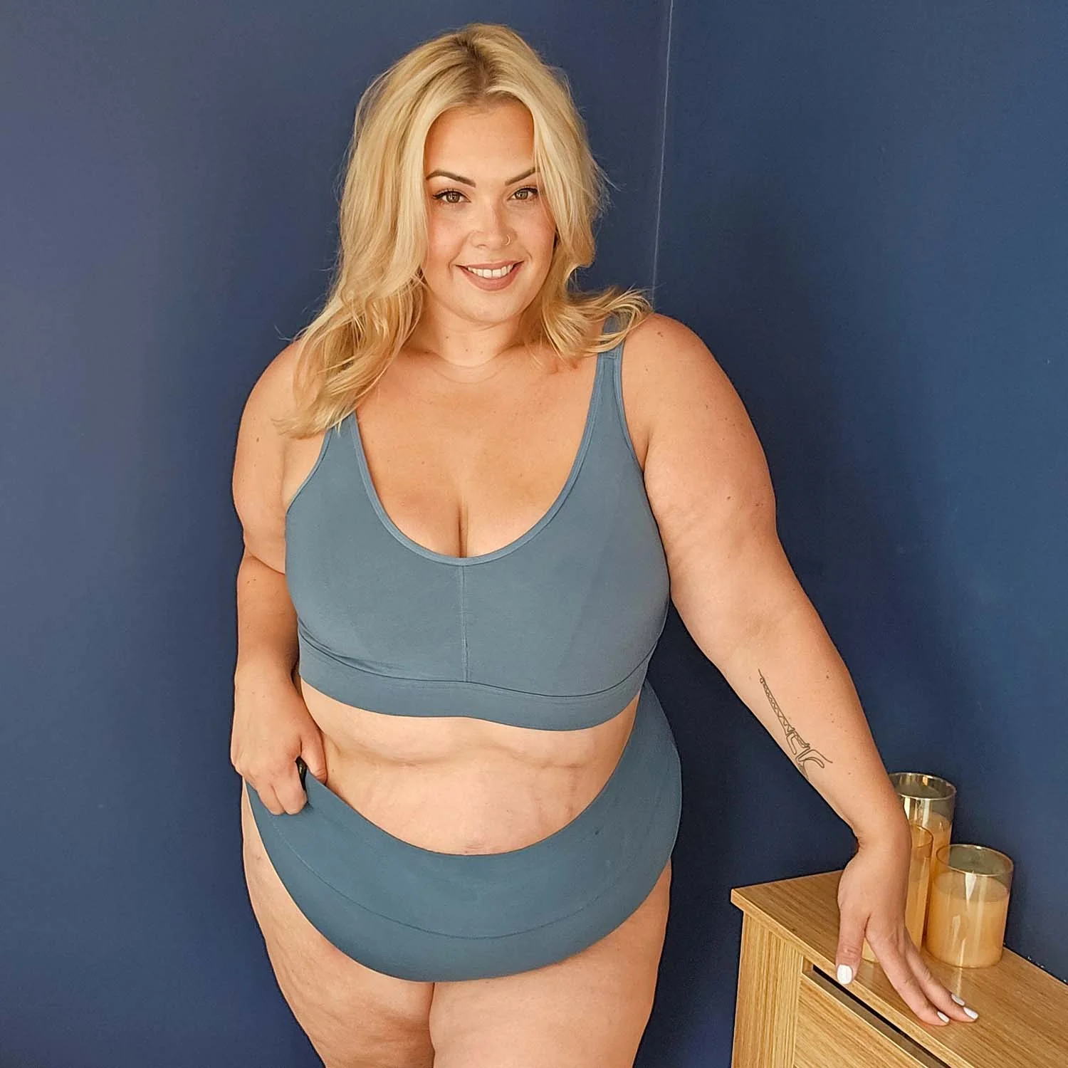 Comfort Cotton Bra - Denim - Image 8