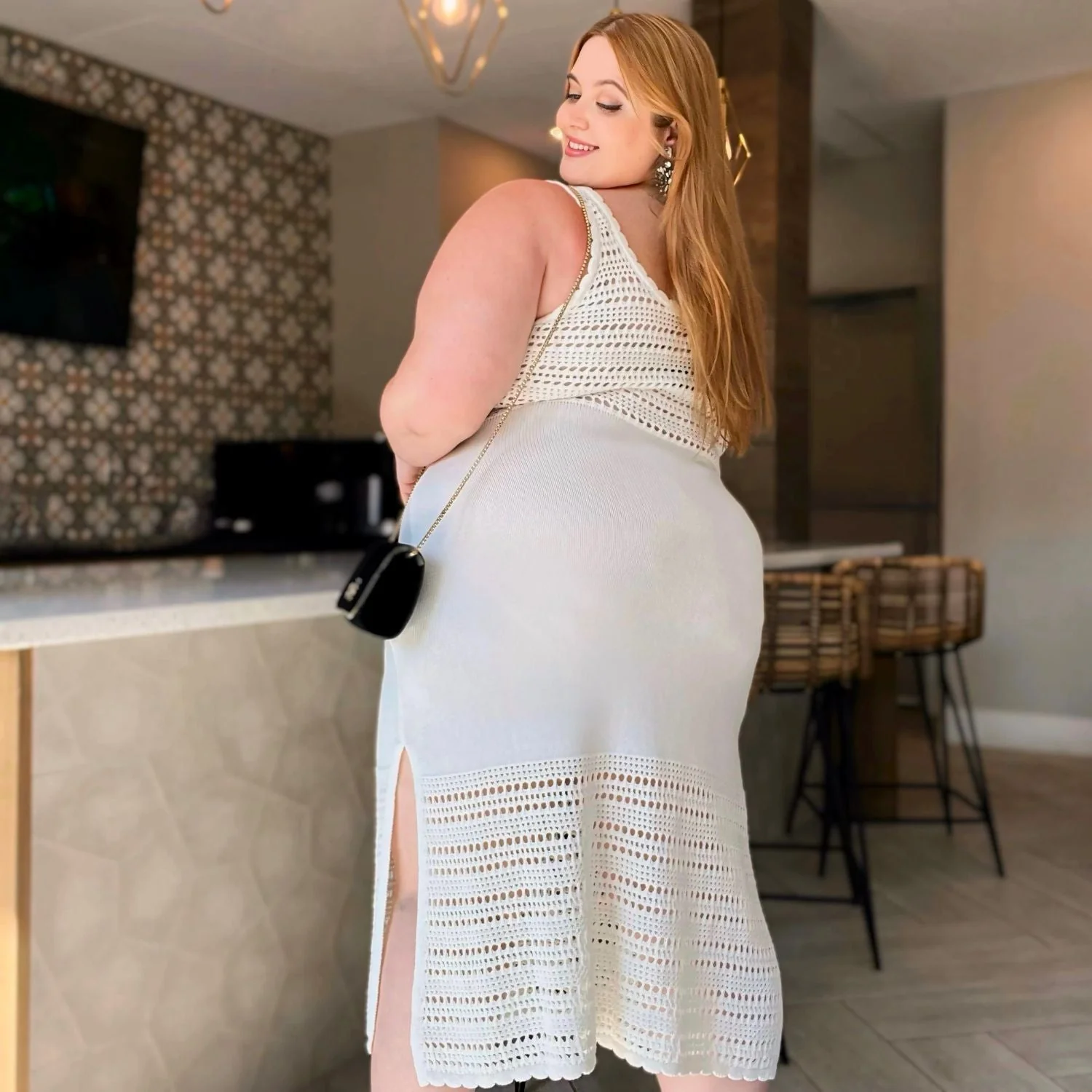 Porto Fino Midi Dress - Vanille - Image 3