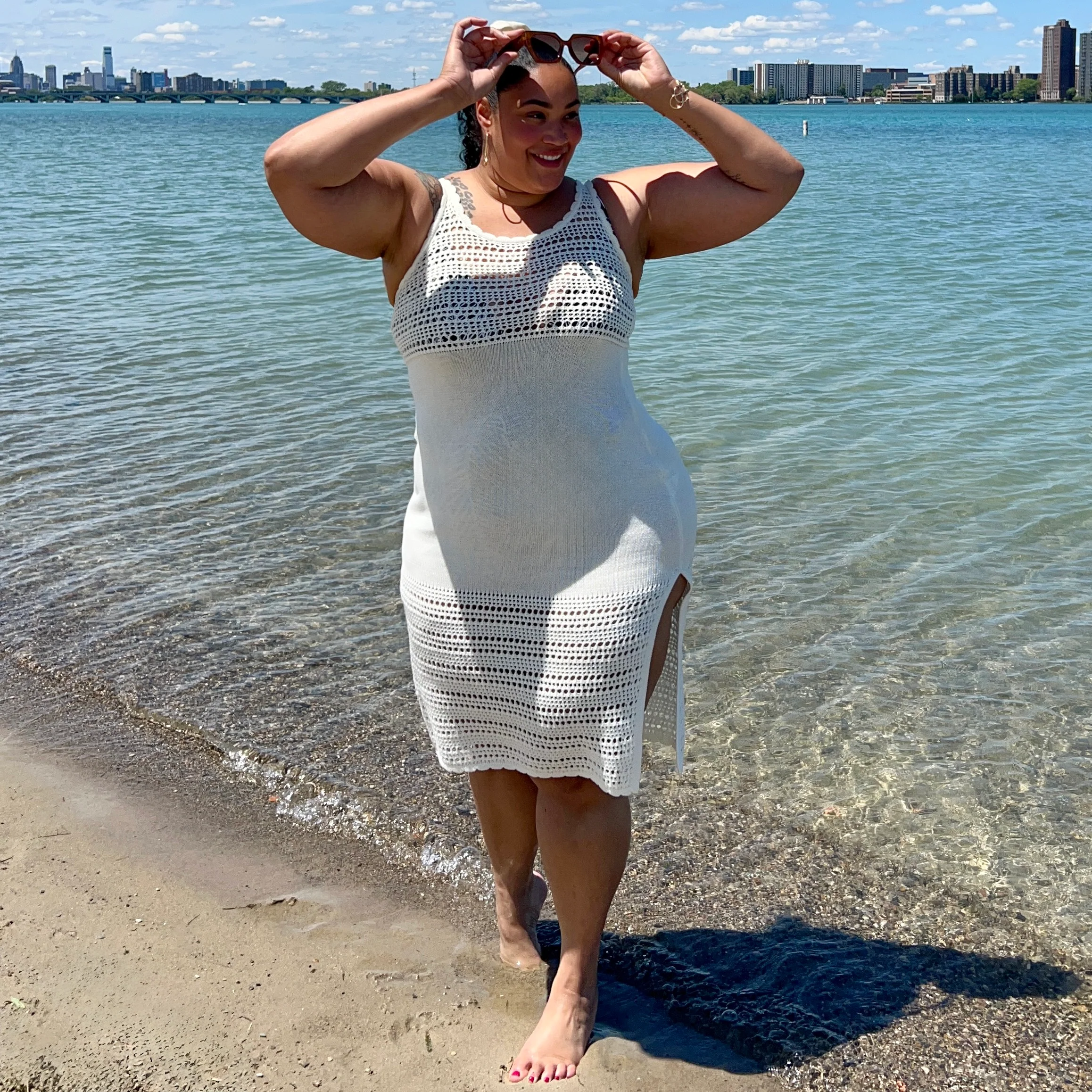 Porto Fino Midi Dress - Vanille - Image 4