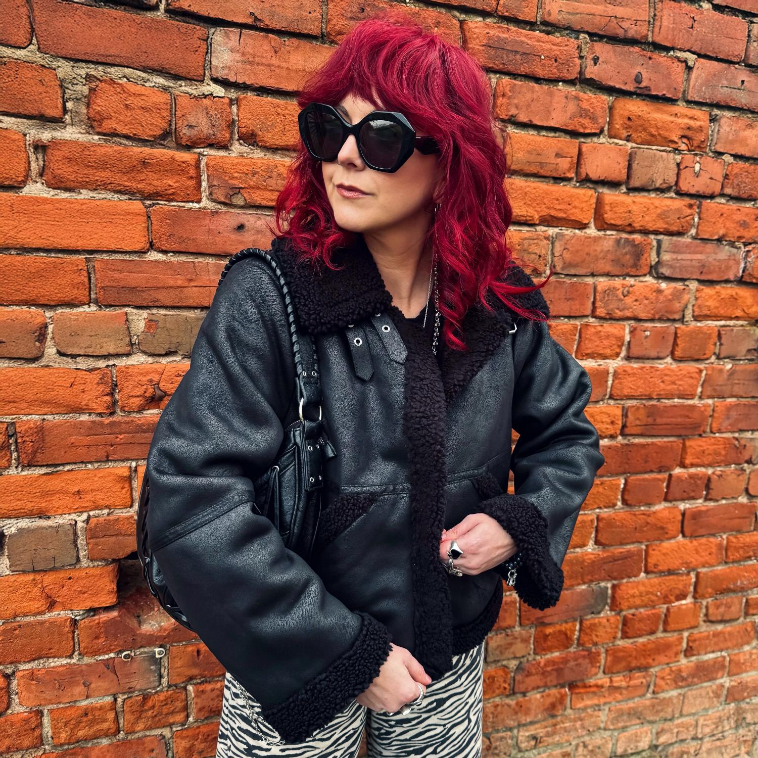 Bessie Aviator Jacket - Black - Image 10