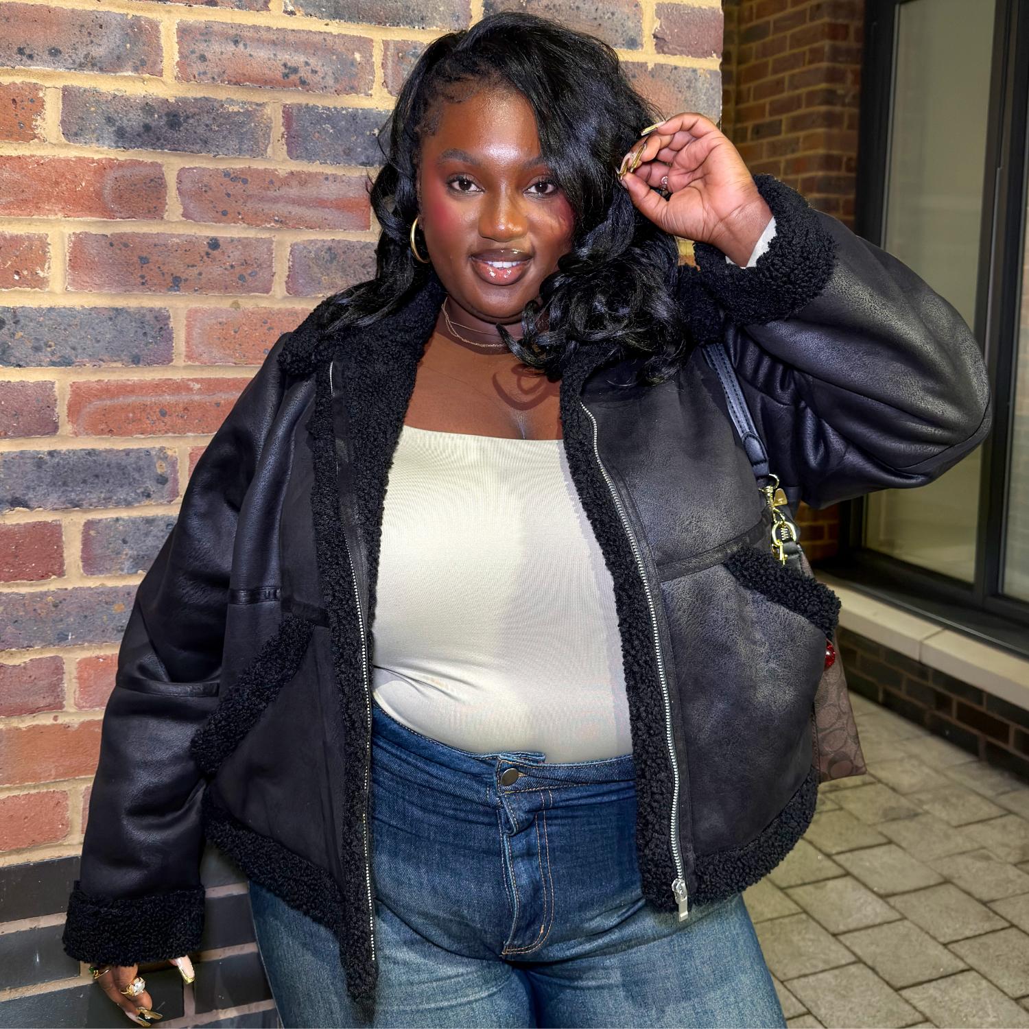 Bessie Aviator Jacket - Black - Image 15