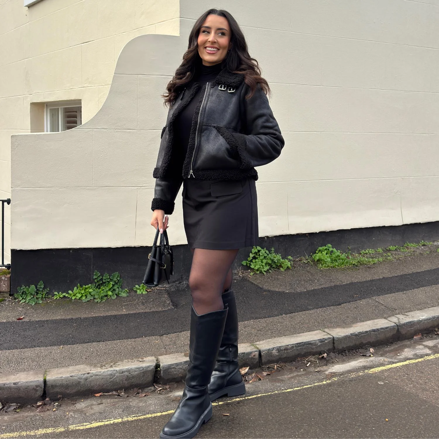 Bessie Aviator Jacket - Black - Image 18