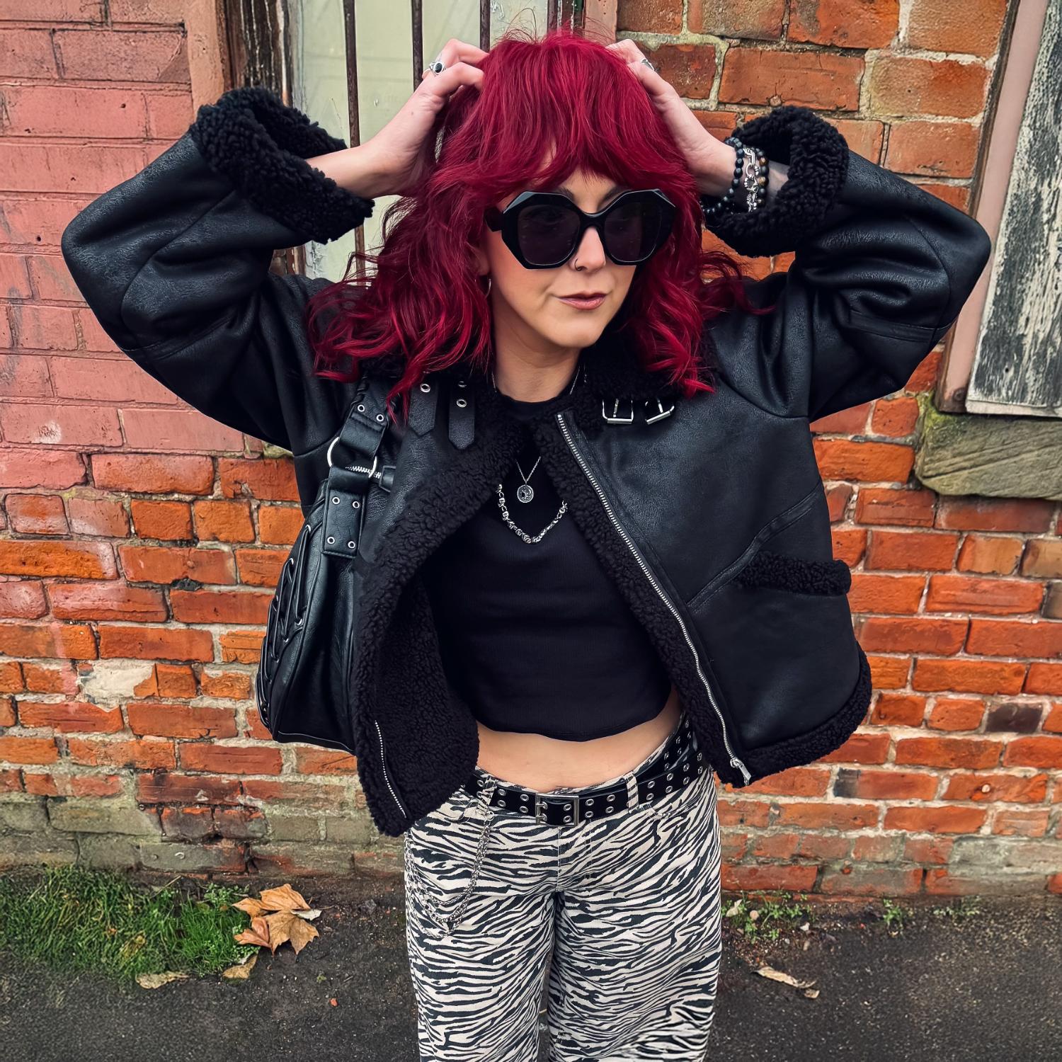 Bessie Aviator Jacket - Black - Image 8