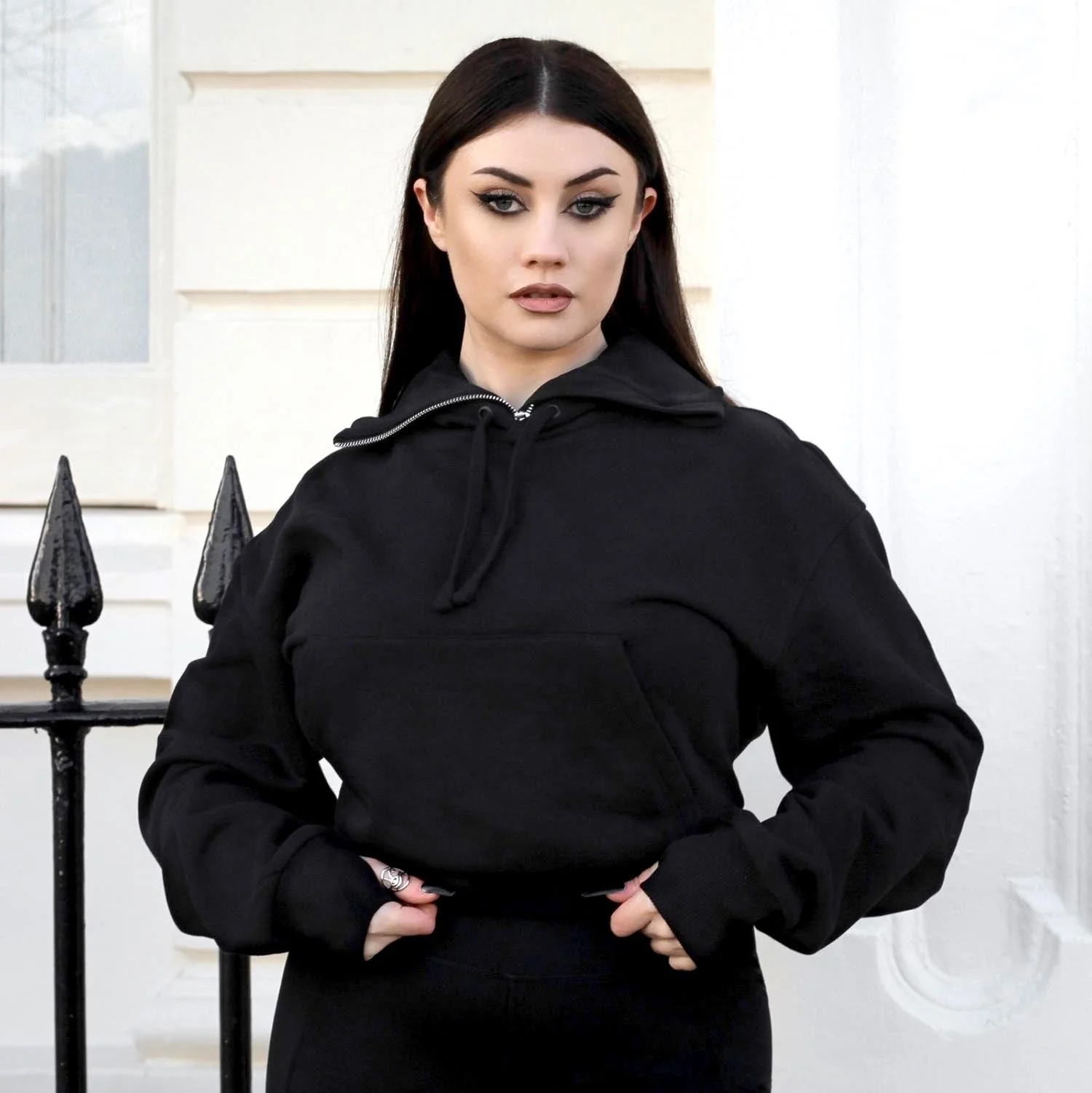 Organic Cotton Cropped Hoodie with Bow Back - Image 4
