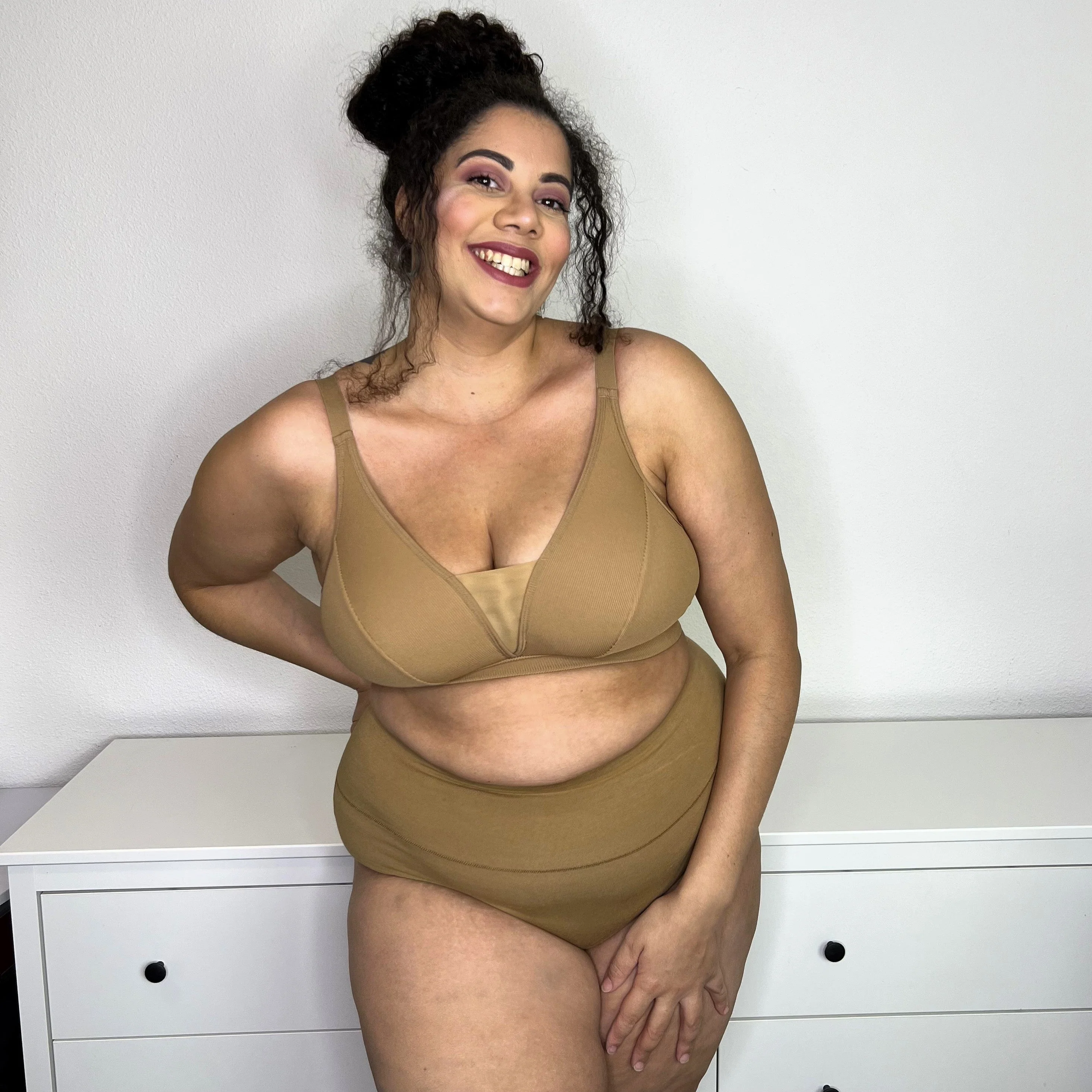 Everyday Ribbed Bra - Caramel - Image 3