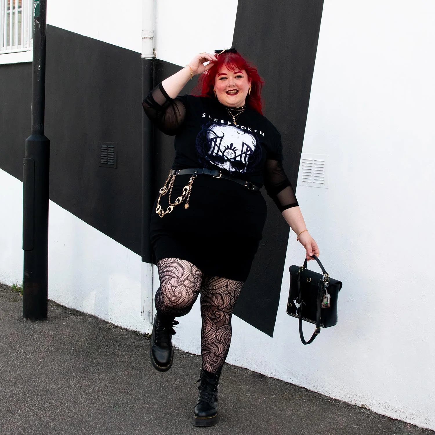 Thighs The Limit Fishnets - Timewarp - Black - Image 10
