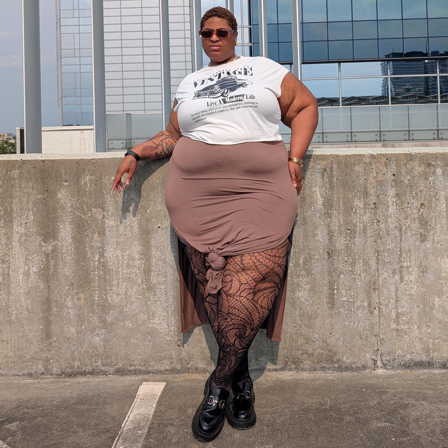 Thighs The Limit Fishnets - Timewarp - Black - Image 6