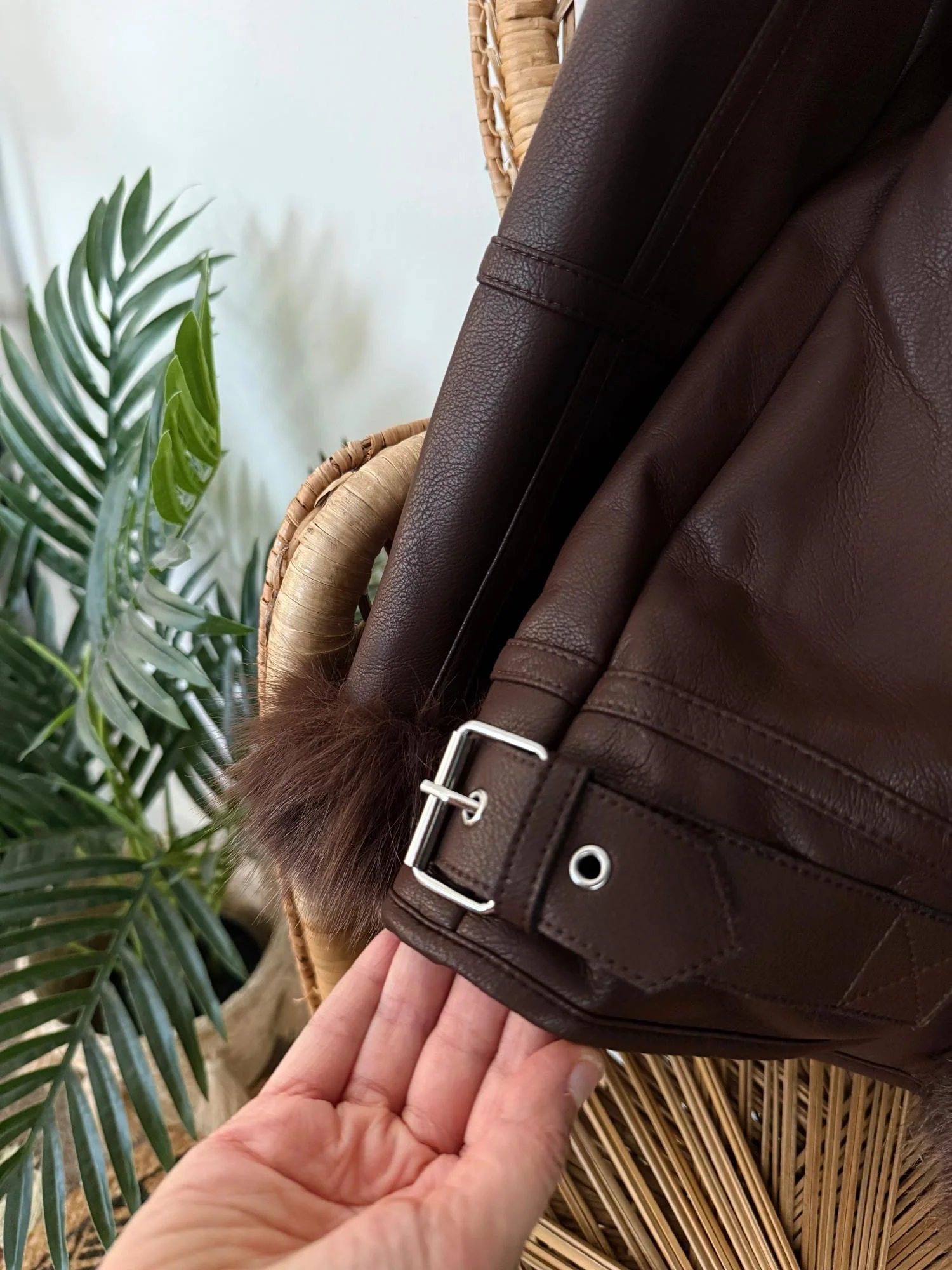 Amelia Aviator Jacket - Brown - Image 12