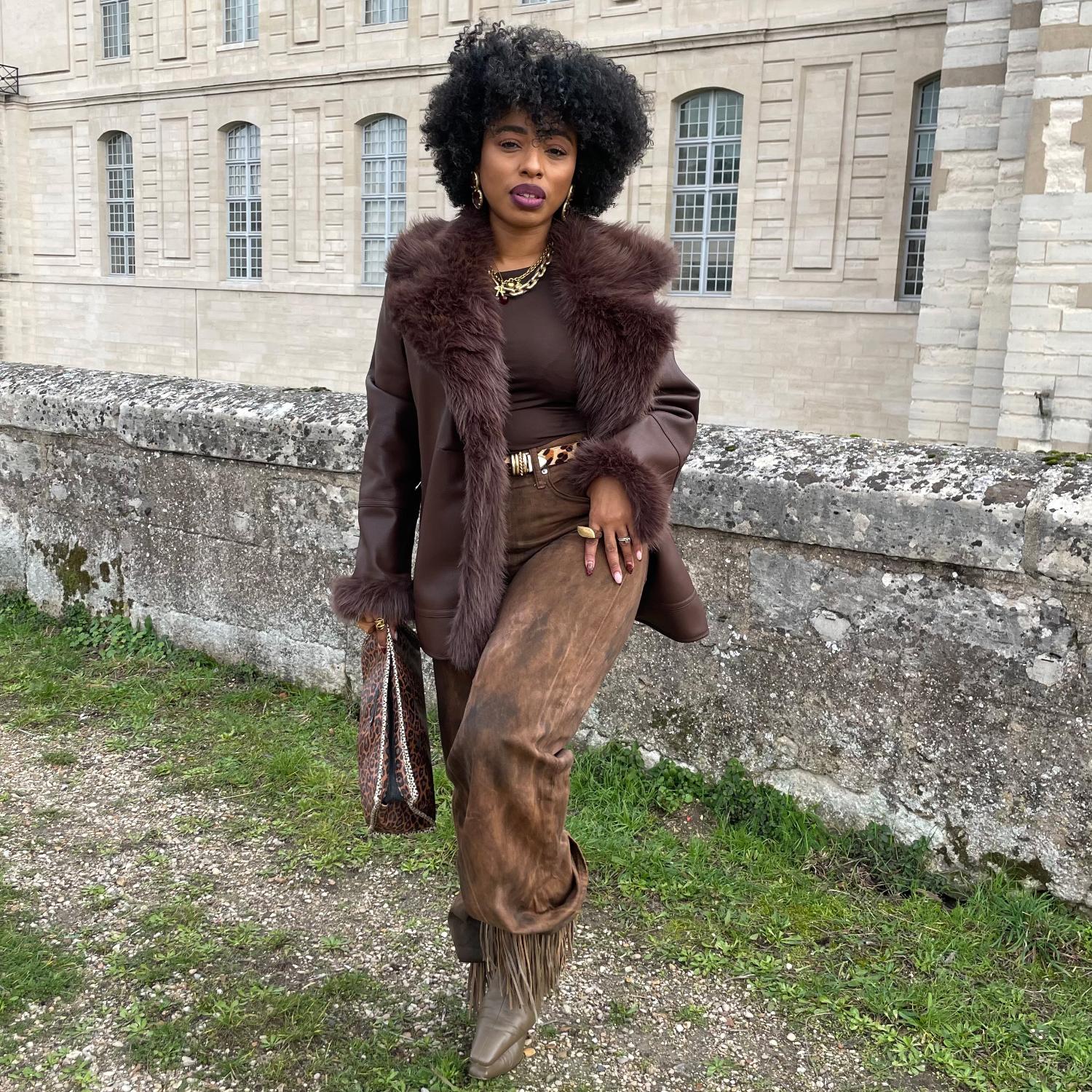 Amelia Aviator Jacket - Brown - Image 13