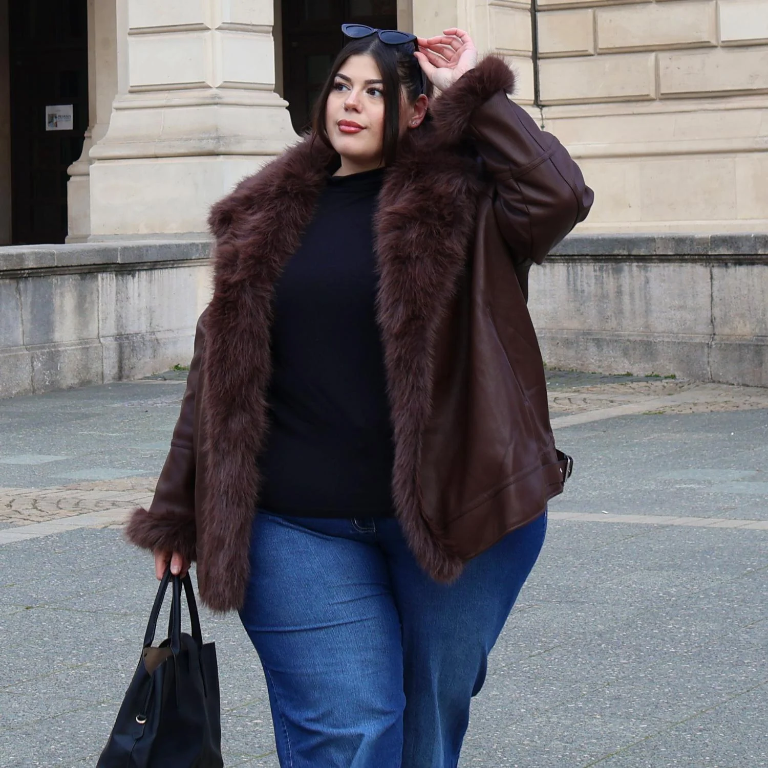 Amelia Aviator Jacket - Brown - Image 18