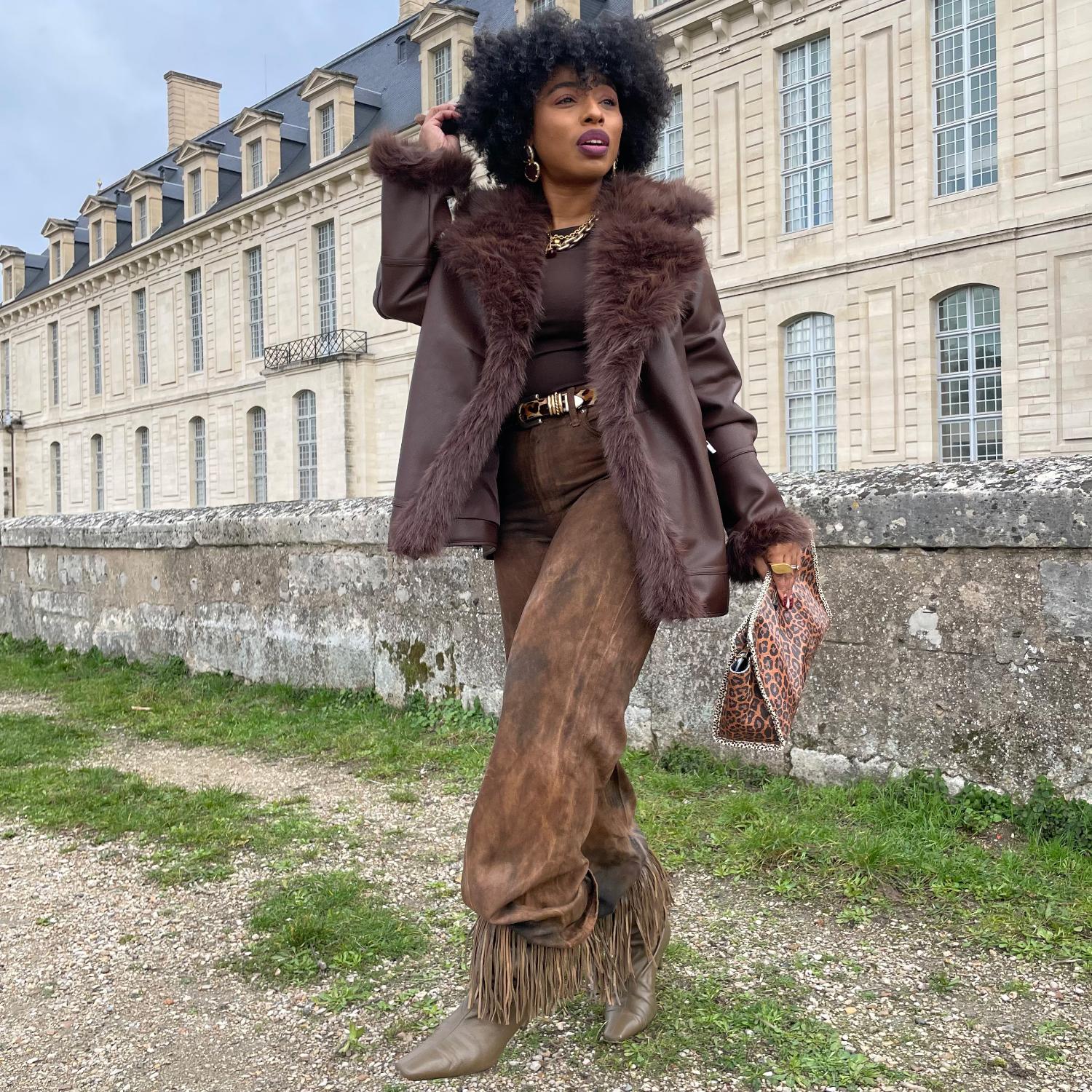 Amelia Aviator Jacket - Brown - Image 4