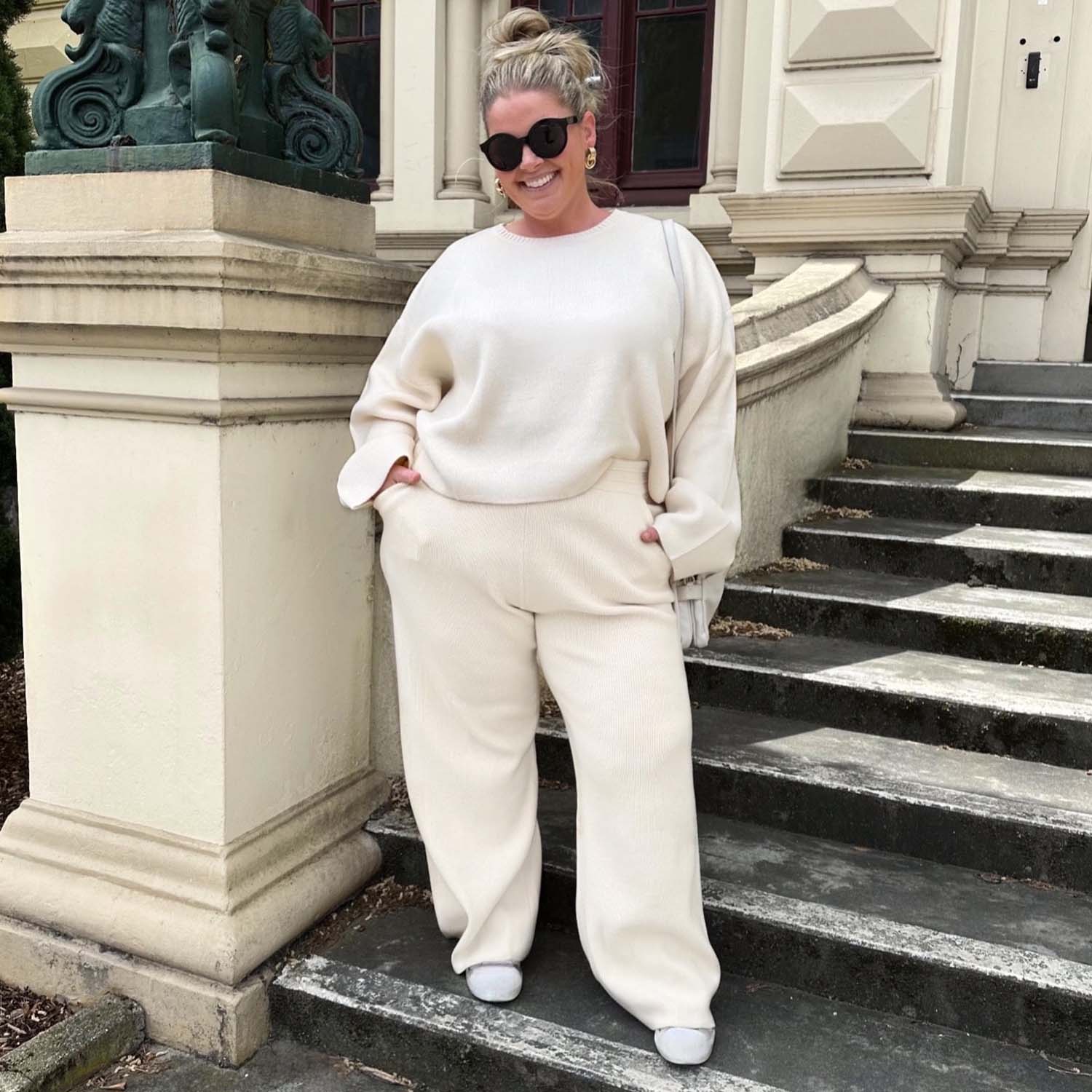 Knit Cropped Jumper - Oatmeal - Image 6
