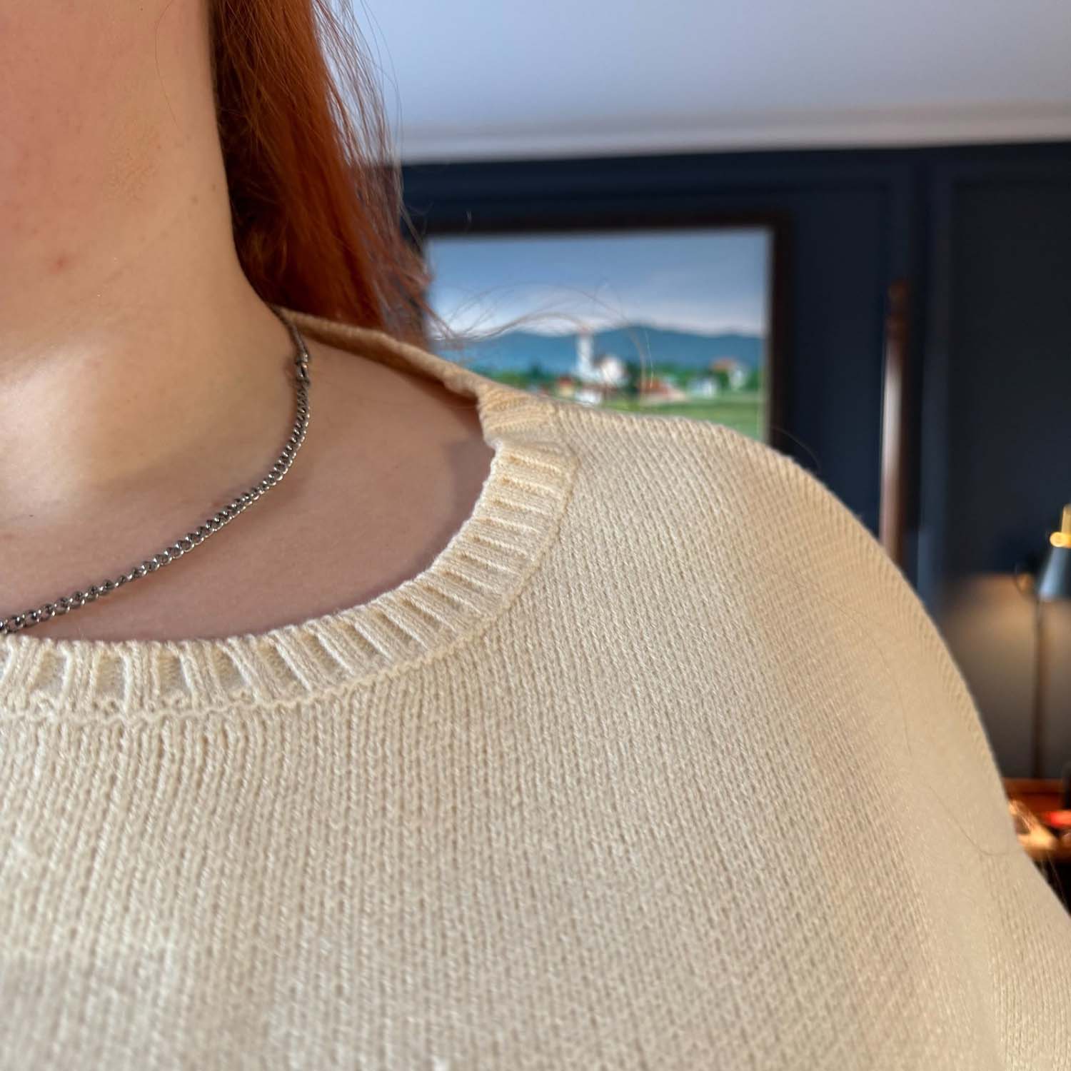 Knit Cropped Jumper - Oatmeal - Image 7