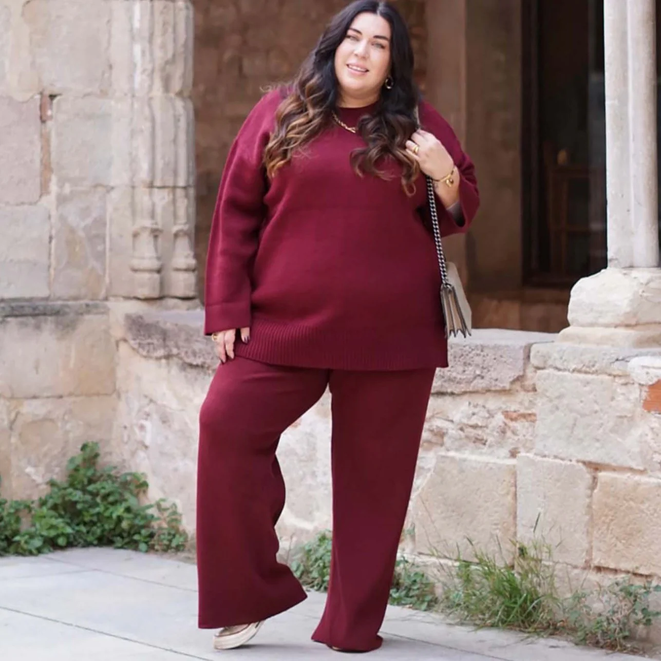 Knit Longline Jumper - Roast - Image 13