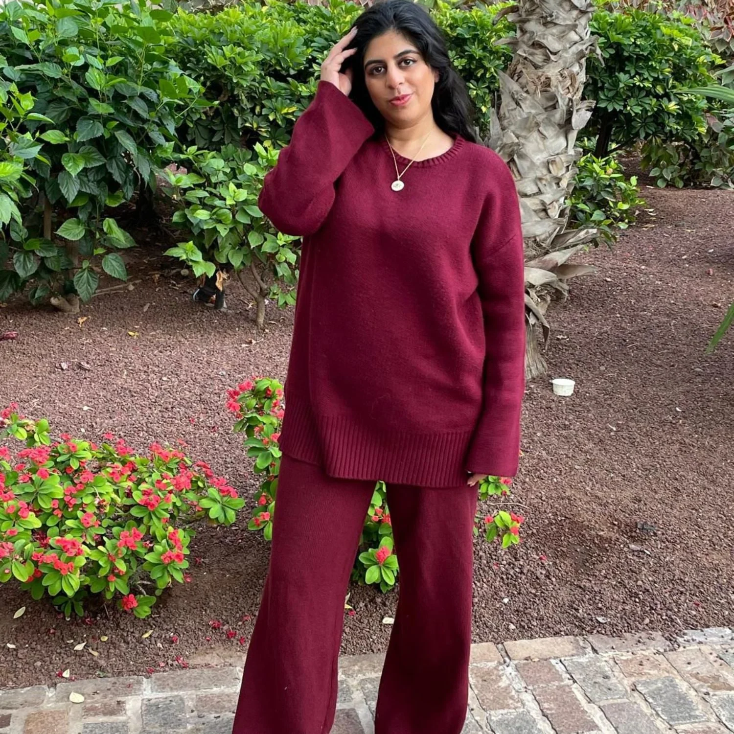 Knit Longline Jumper - Roast - Image 6