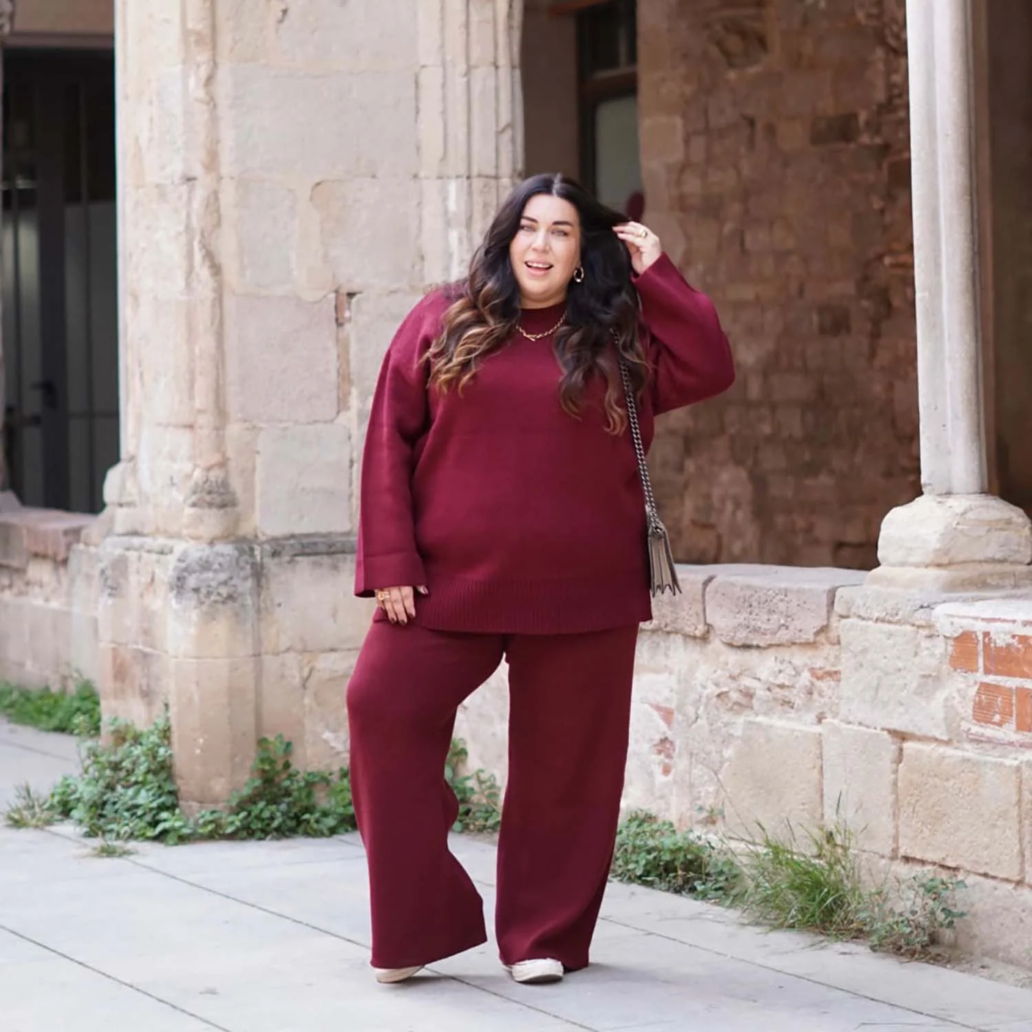 Knit Longline Jumper - Roast - Image 7