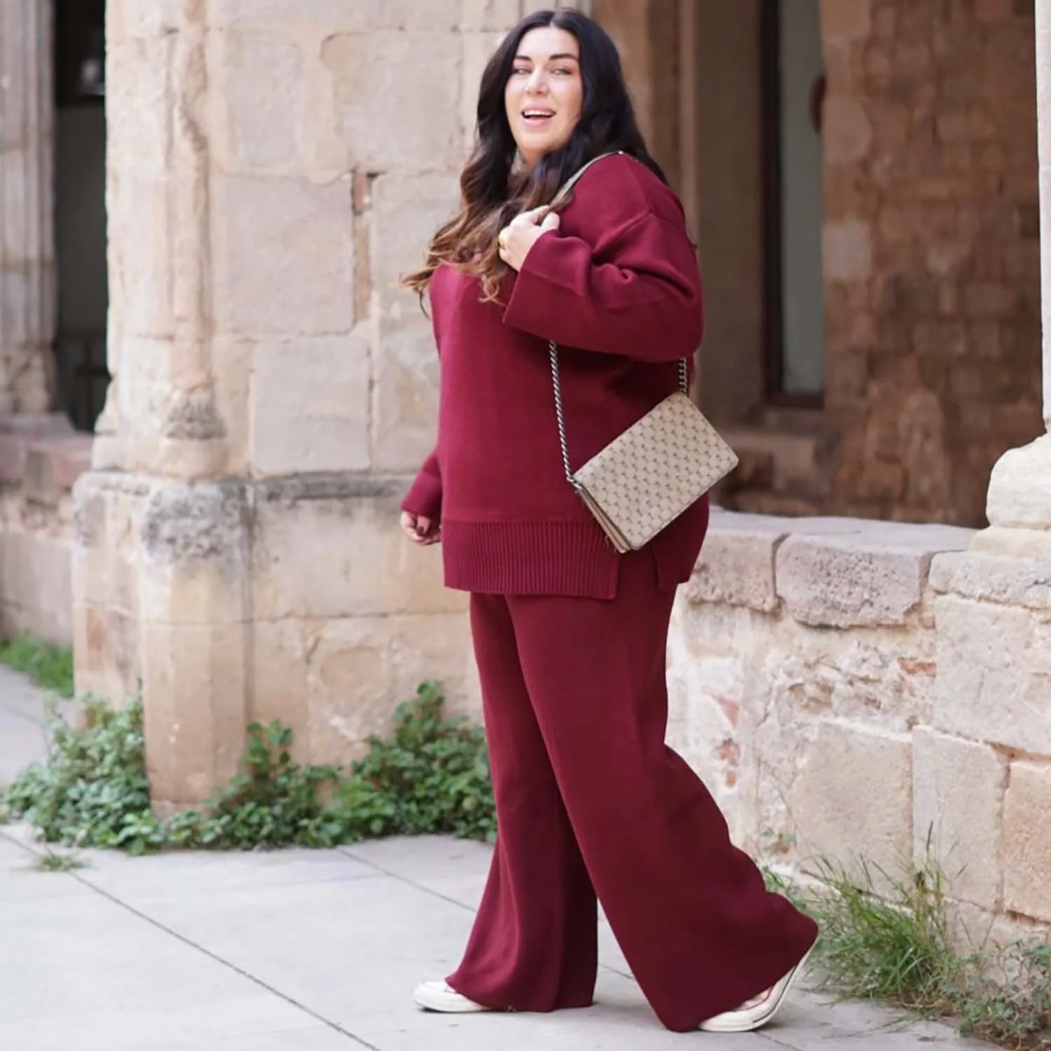 Knit Longline Jumper - Roast - Image 9