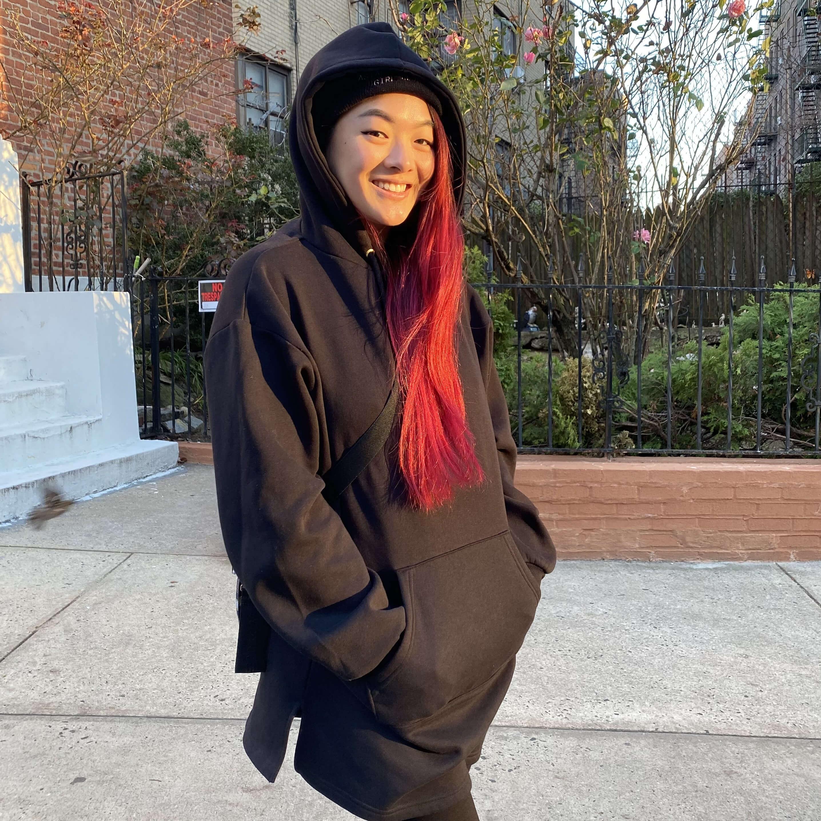 Organic Cotton Longline Hoodie - Black - Image 13
