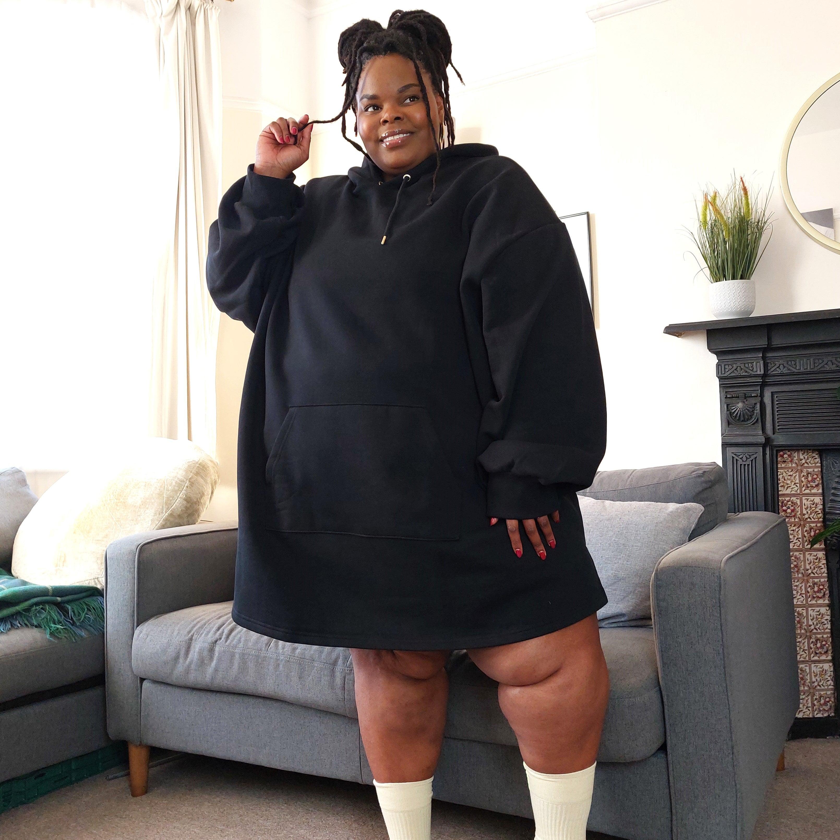 Organic Cotton Longline Hoodie - Black - Image 9