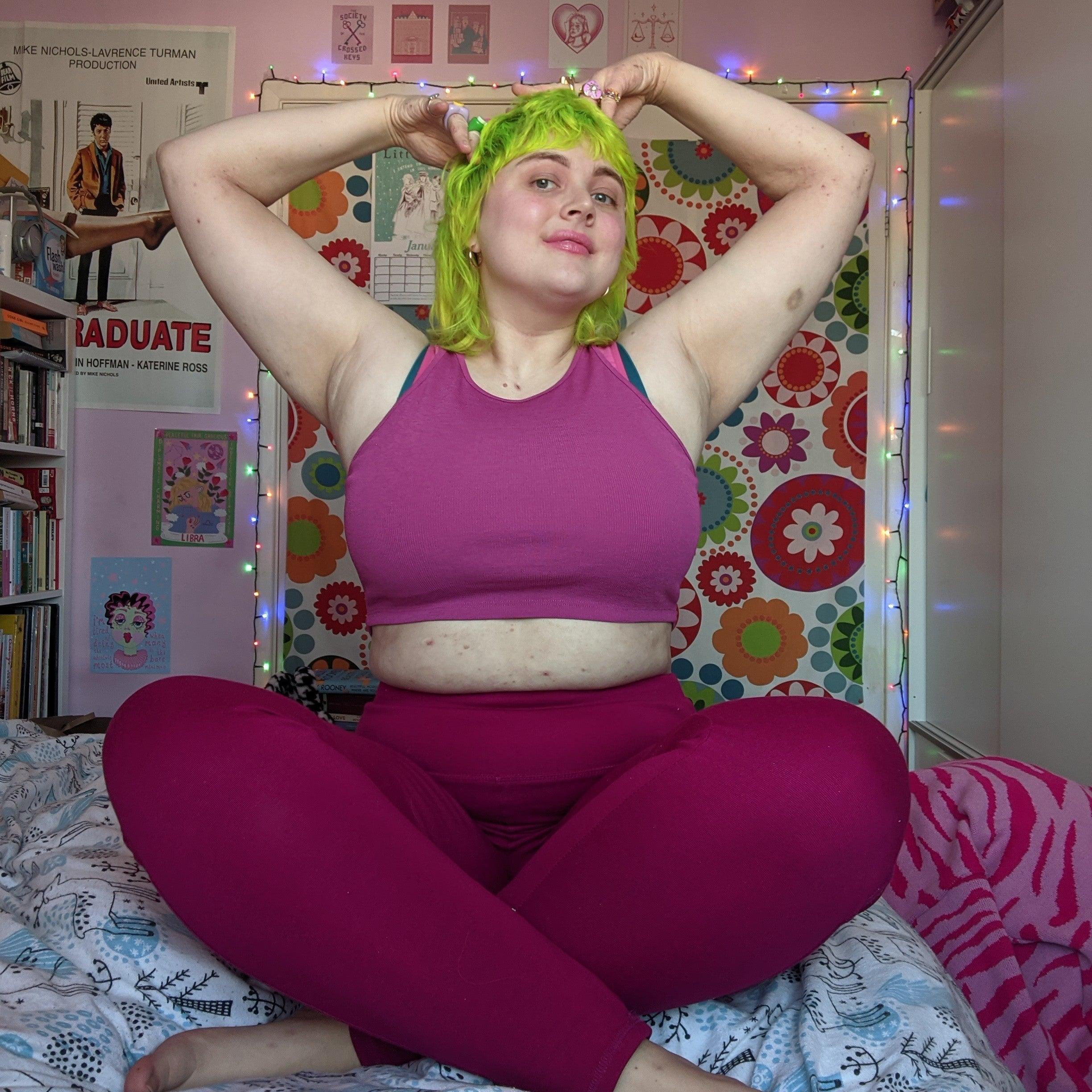 Squat Proof Long Leggings - Raspberry Pie - Image 3