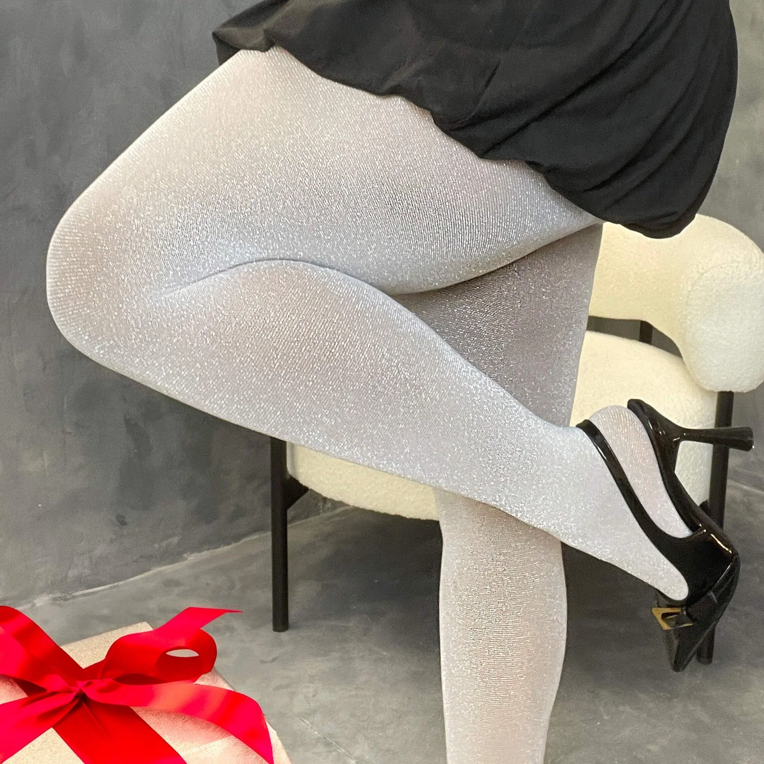 Lux Sparkle Tights - Snowball - Image 4