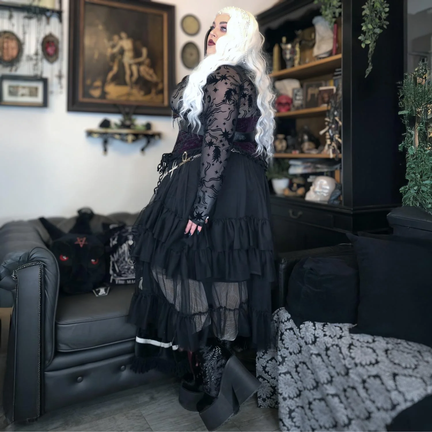 Maxi Mesh Skirt - Black - Image 11