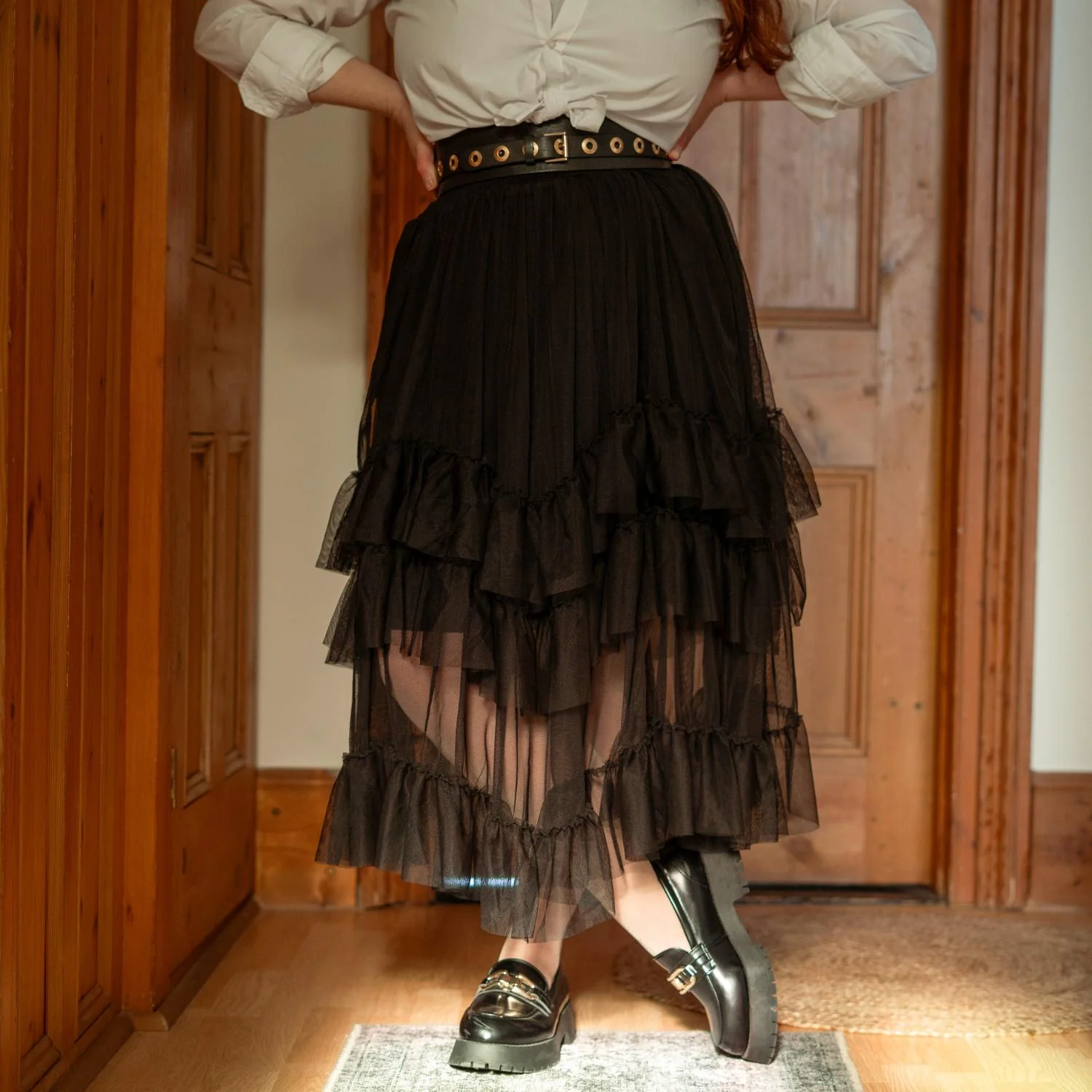 Maxi Mesh Skirt - Black - Image 4