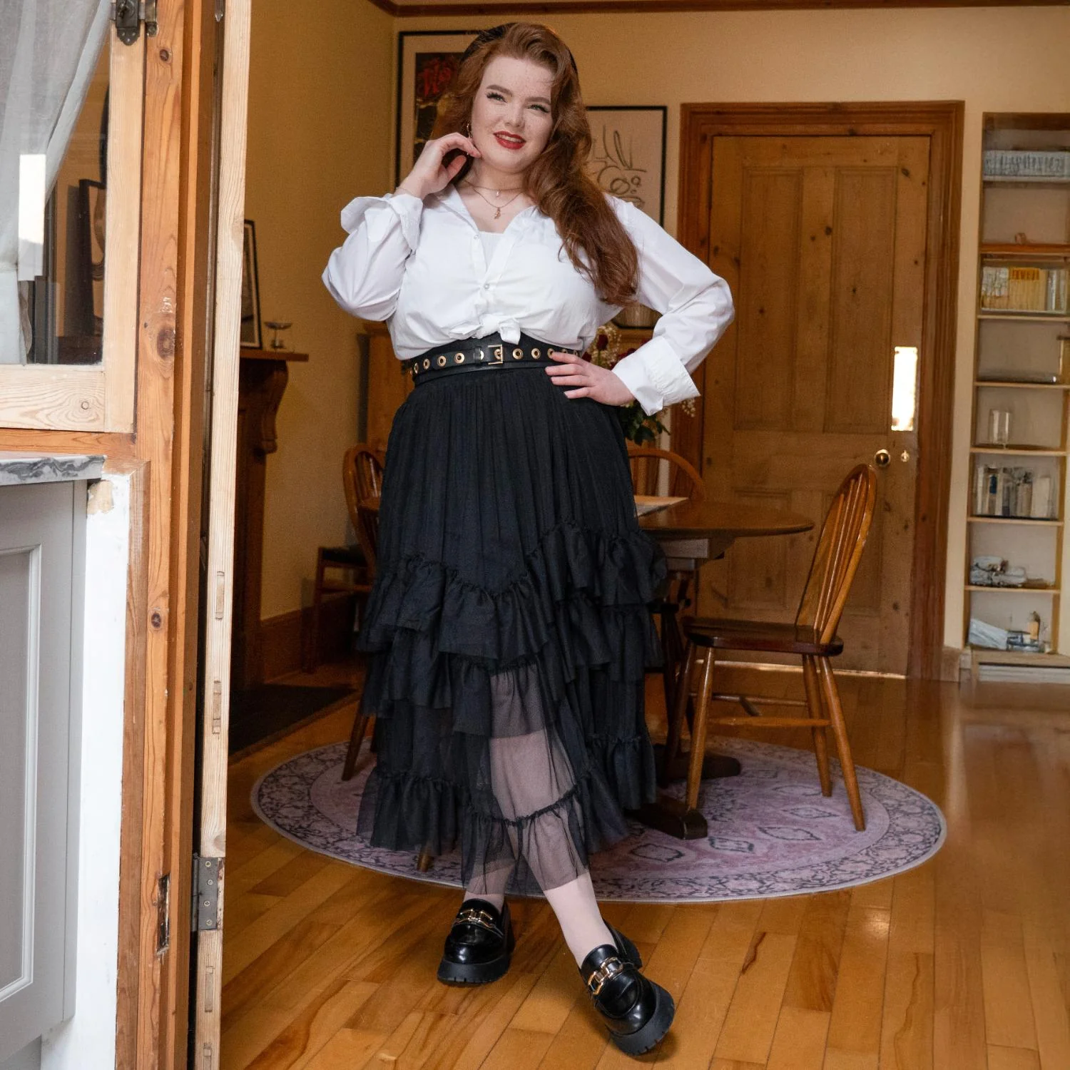 Maxi Mesh Skirt - Black - Image 5