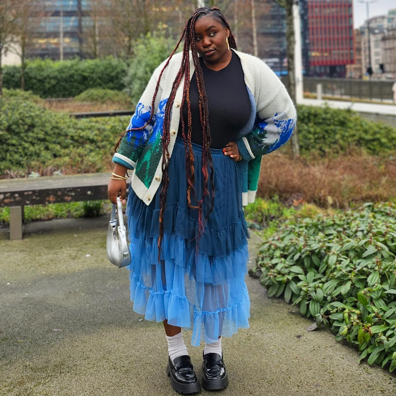 Mesh Maxi Skirt - Blue Ombre - Image 3