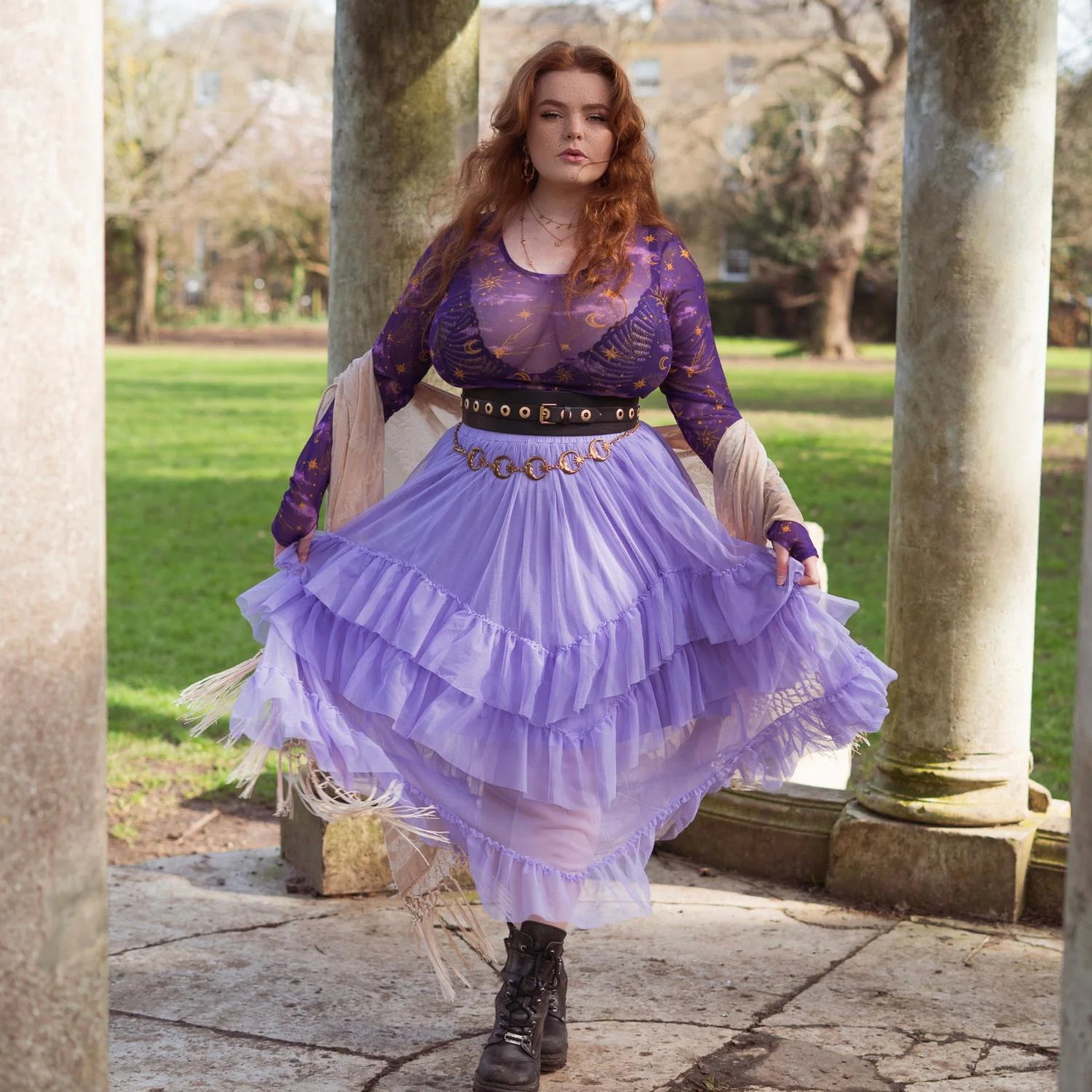 Maxi Mesh Skirt - Lavender Fields - Image 12