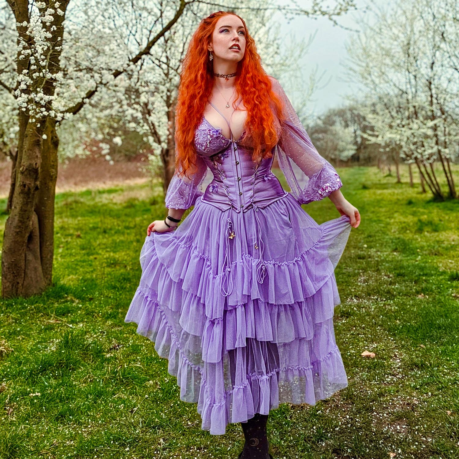 Maxi Mesh Skirt - Lavender Fields - Image 14