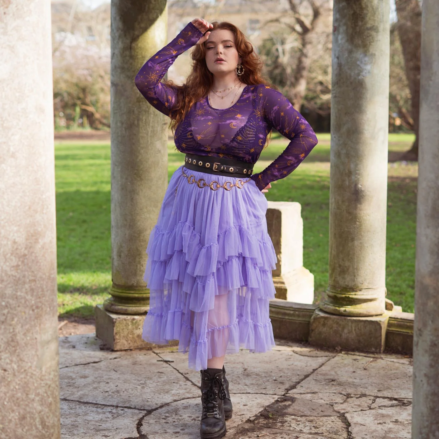 Maxi Mesh Skirt - Lavender Fields - Image 7