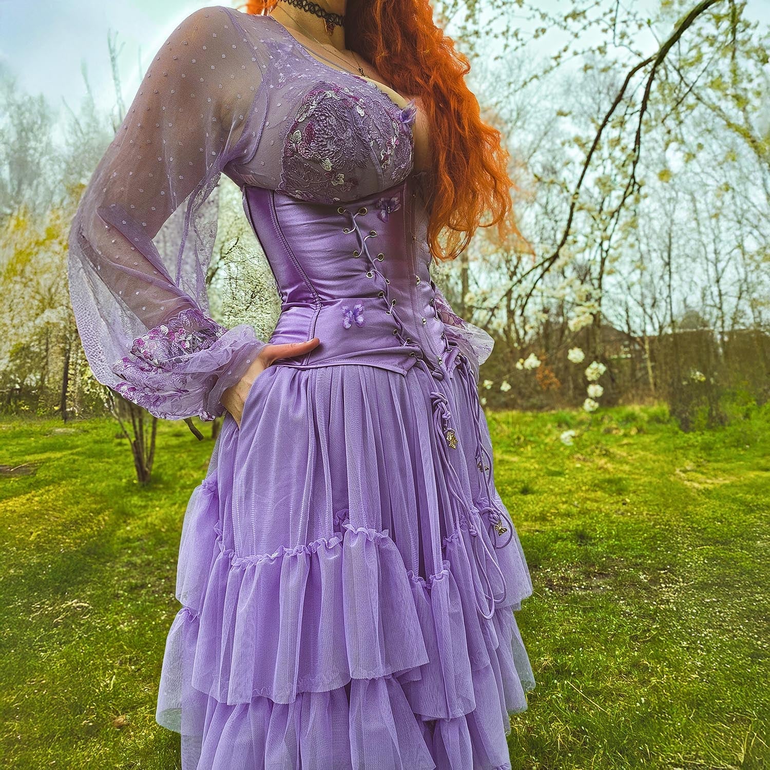Maxi Mesh Skirt - Lavender Fields - Image 9