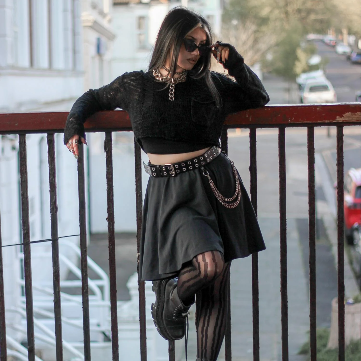 Mini-Flare Skirt - Charcoal - Image 5