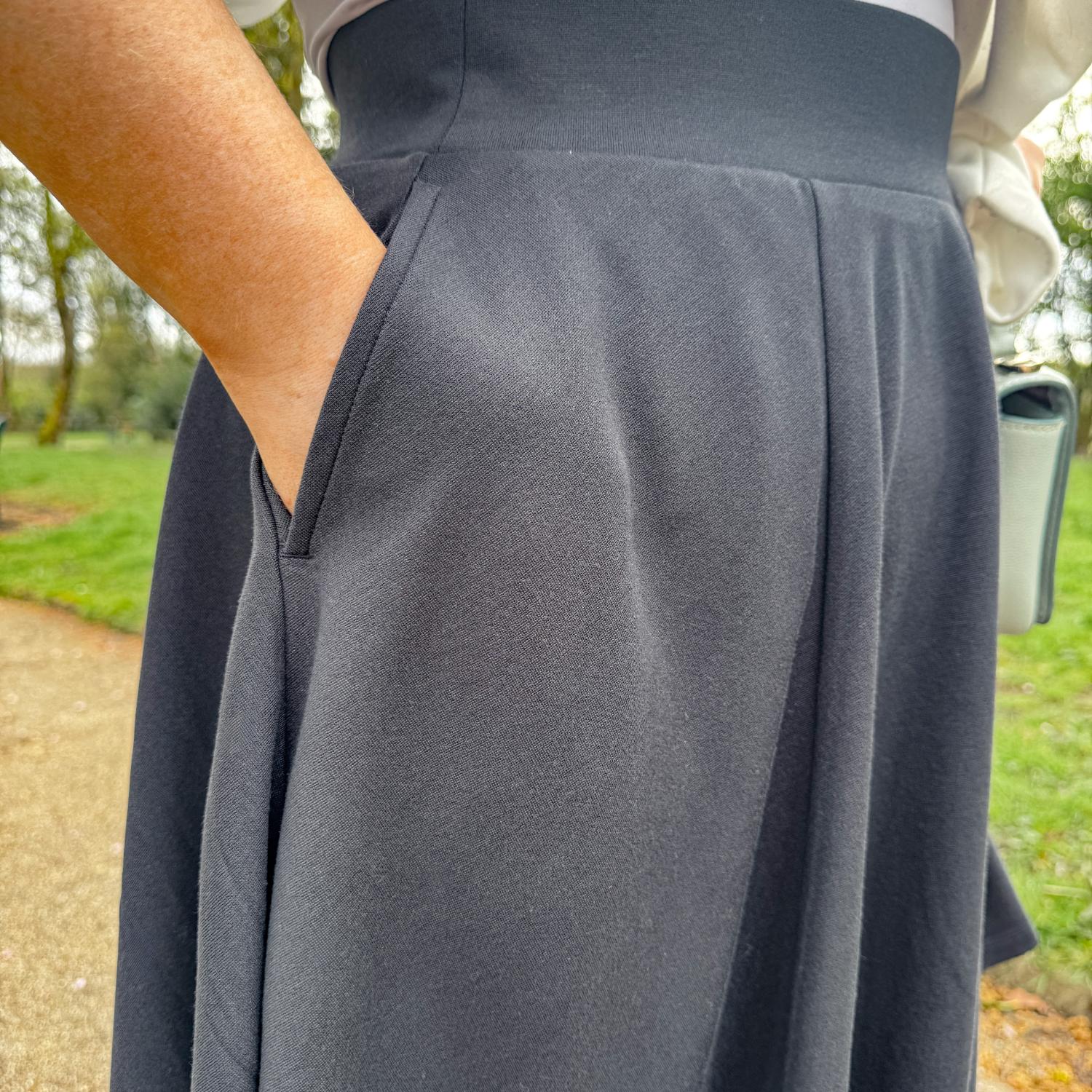 Mini-Flare Skirt - Charcoal - Image 7