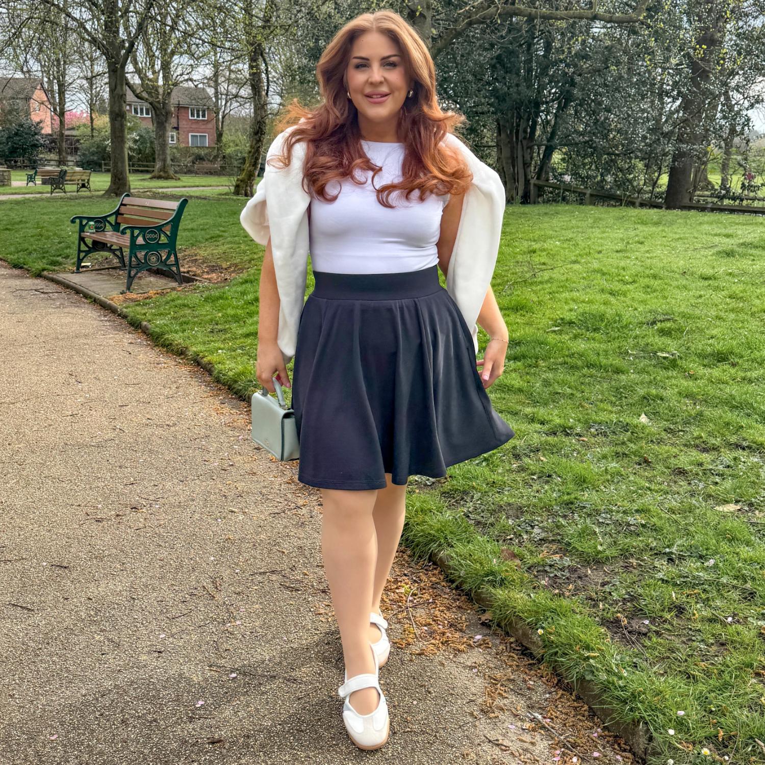 Mini-Flare Skirt - Charcoal - Image 8
